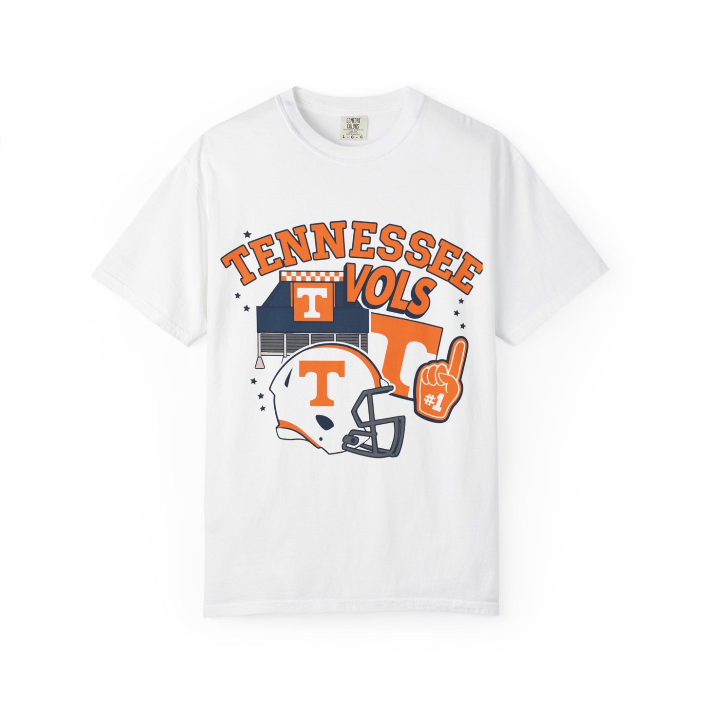 Tennessee Volunteers T-Shirt - Garment-Dyed Unisex Tee for Game Day, College Spirit Wear, Football Fan Gear, Sports Apparel