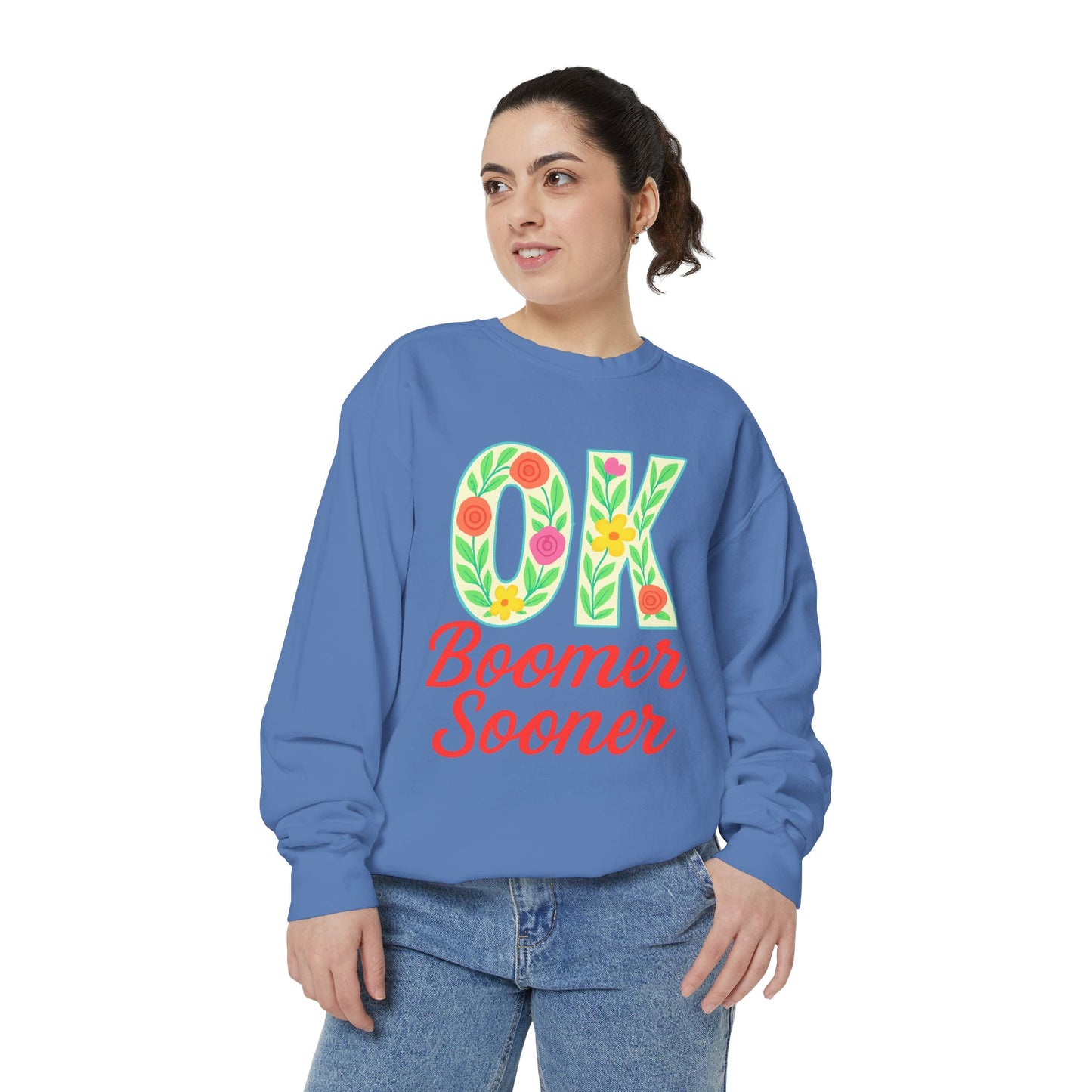 Colorful OK Boomer Sooner Unisex Sweatshirt, Casual Wear, College Apparel, Gift for Fans, Cozy Layering