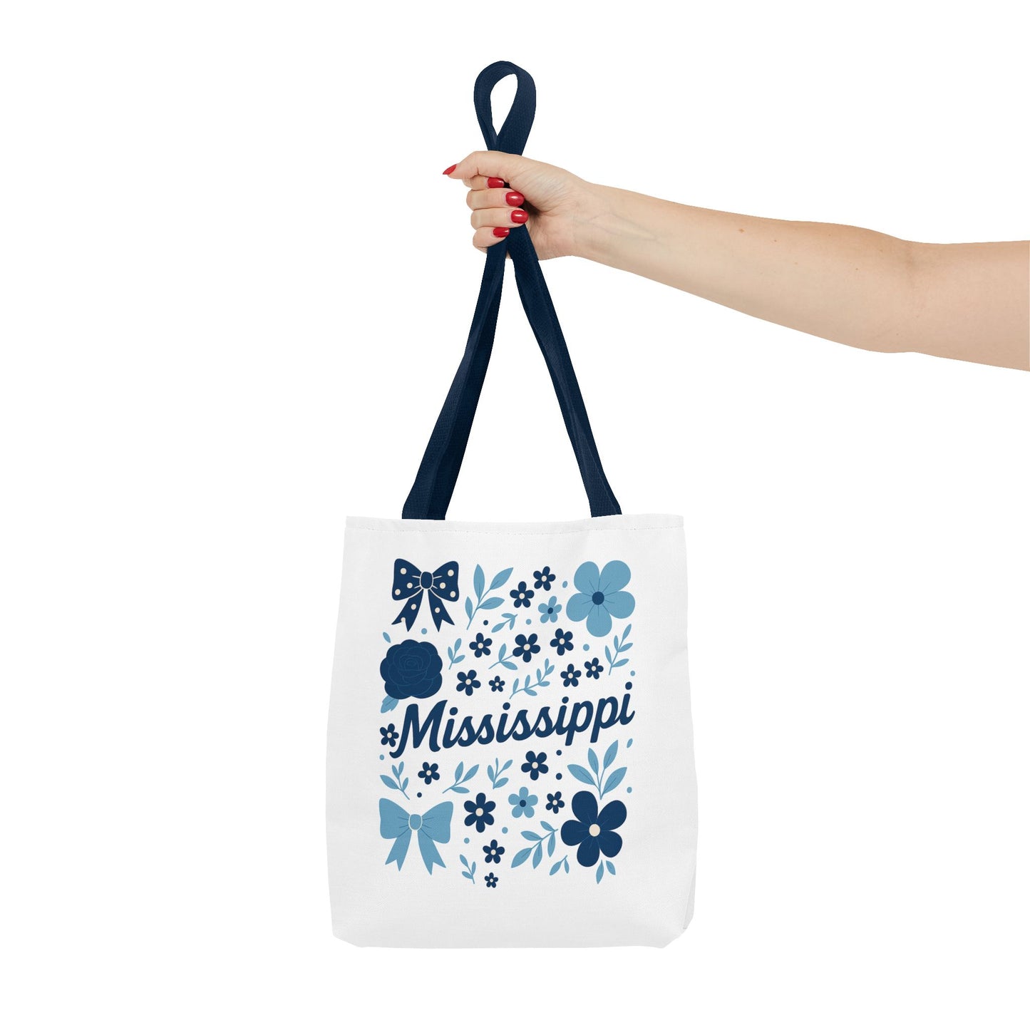 Floral Mississippi Tote Bag | Eco-Friendly Shopping Bag, Beach Tote, Gift for Her, Travel Companion, Custom Flower Design