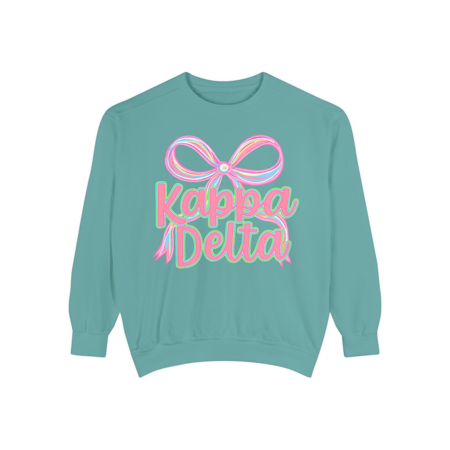 KD Comfort Colors Garment-Dyed Sweatshirt, Sorority Apparel, Cozy Gift, College Sweatshirt, Valentine's Day Gift, Customizable Sweater