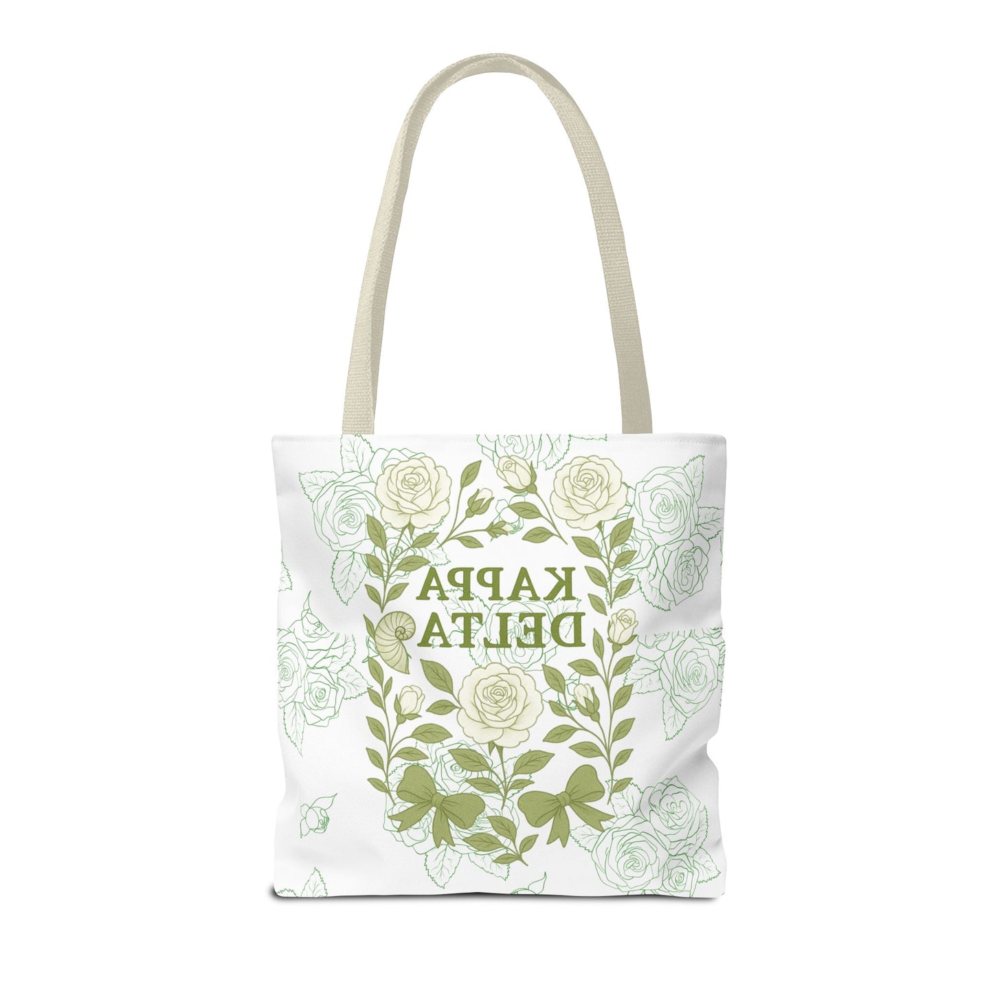 Elegant Kappa Delta Tote Bag, Floral AOP Design, Sorority Bag, Gift for Sisters, Eco-Friendly Shopping Bag