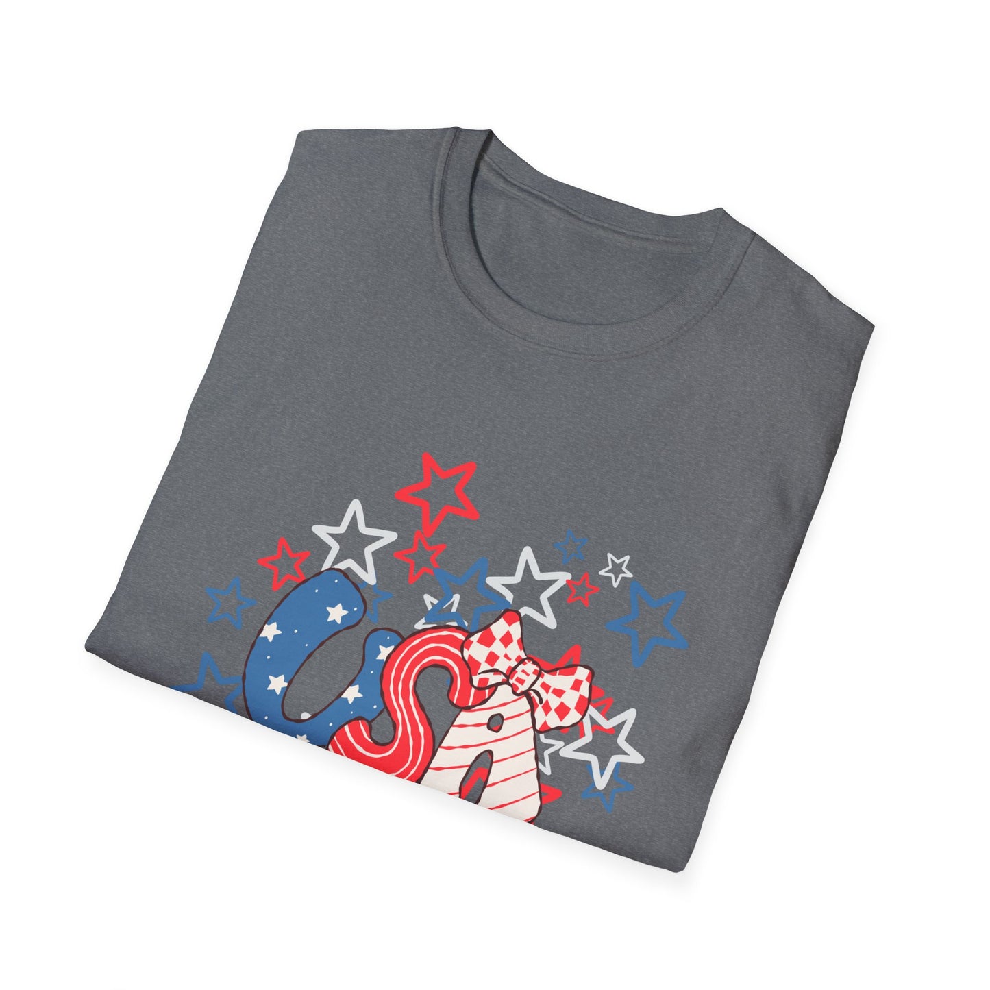 Patriotic Unisex T-Shirt for Independence Day, July 4th Celebration, Star-Patterned Tee, USA Graphic Top, Casual American Apparel