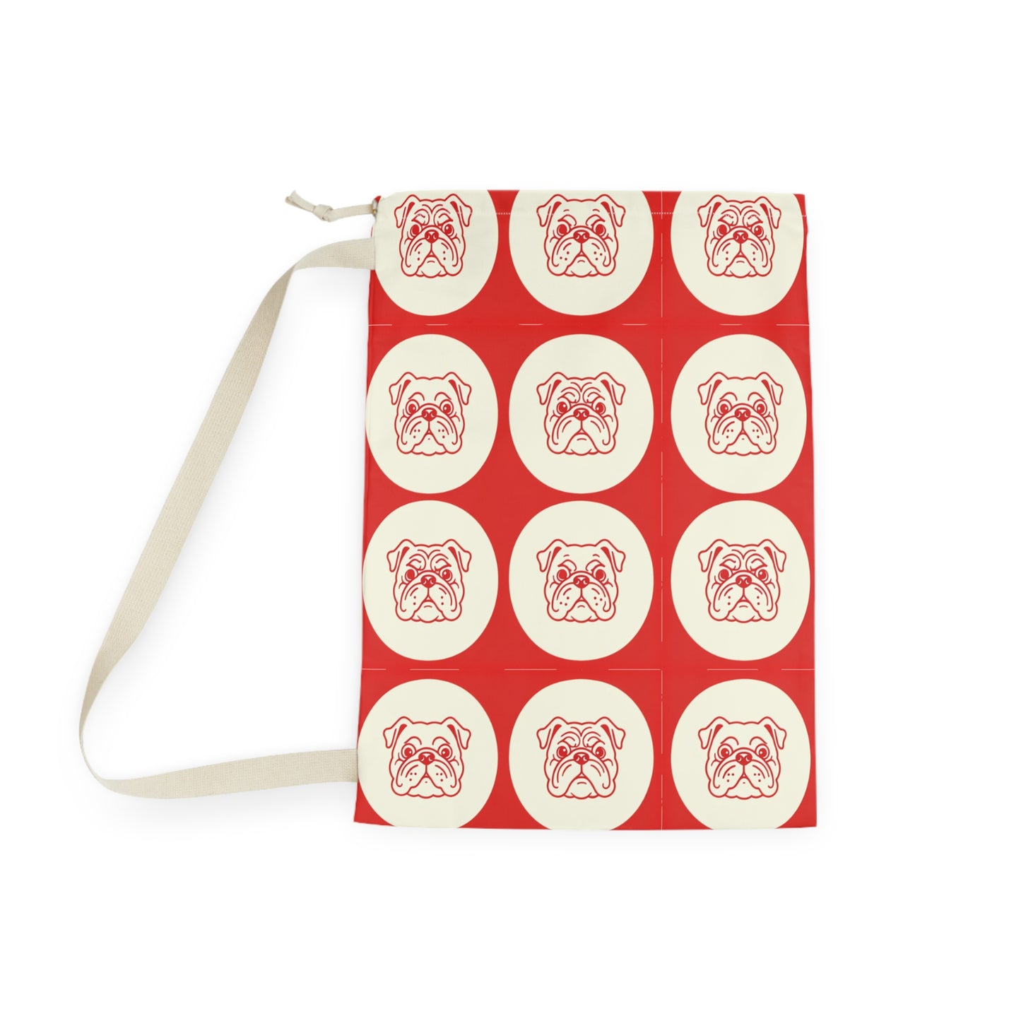 Bulldog Pattern Laundry Bag, Dog Lover Gift, Red and Cream Design, Georgia Graduation Gift, College Dorm Room, Georgia Bulldogs