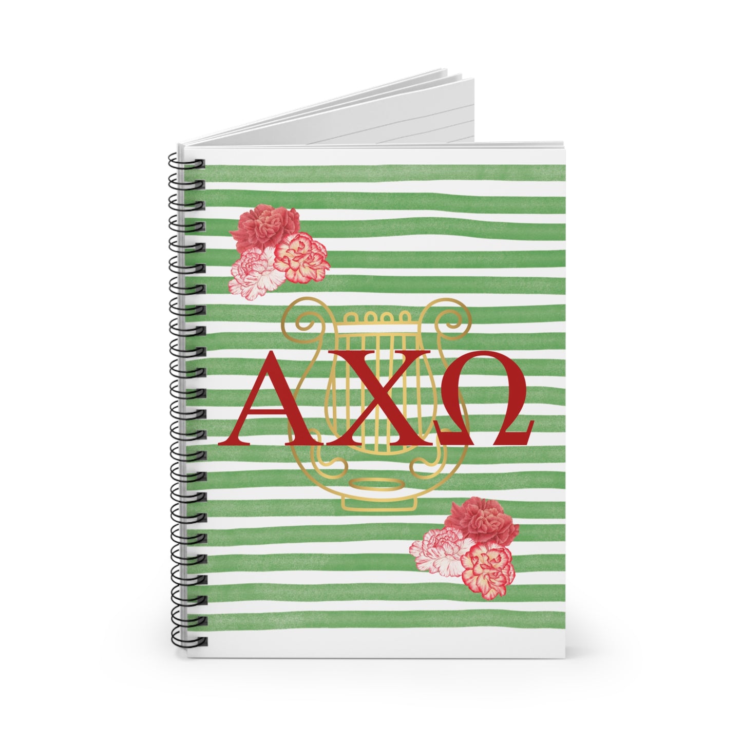 AXO Sorority Themed Spiral Notebook - Perfect for Note-Taking, Journaling, Gifts, Graduation, or Organization, Features AXO Design