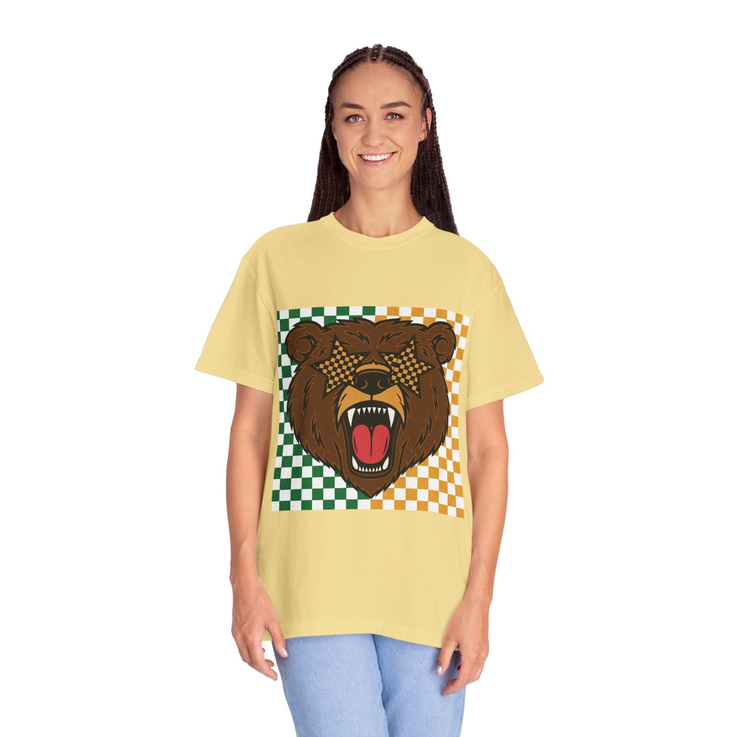 Checkered BU Bear Unisex T-shirt