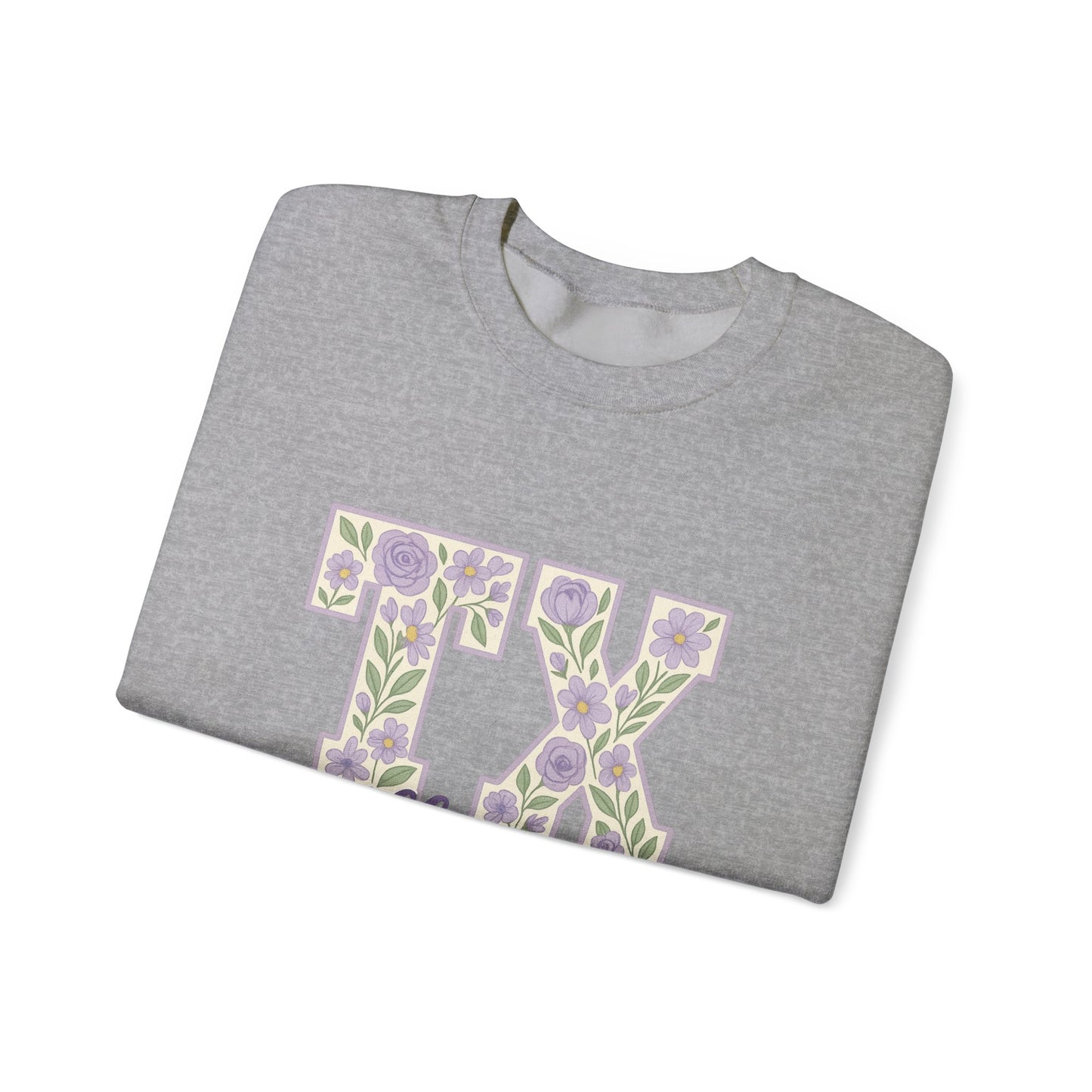 Texas Floral Sweatshirt, Cozy Unisex Crewneck, TX Riff Ram Bah Zoo Pullover, Gift for College Students, Texas Pride Apparel, Spring Fashion