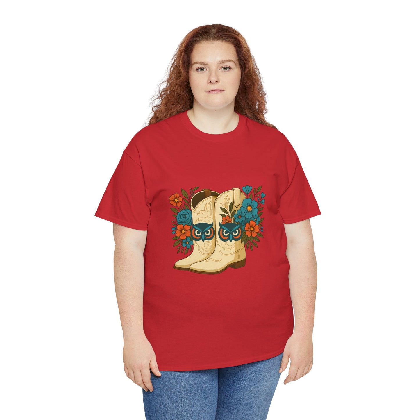Floral Cowboy Boots Tee, Perfect for Country Music Lovers, Western Style Gift, Casual Outfit, Boho Fashion, Farmhouse Decor