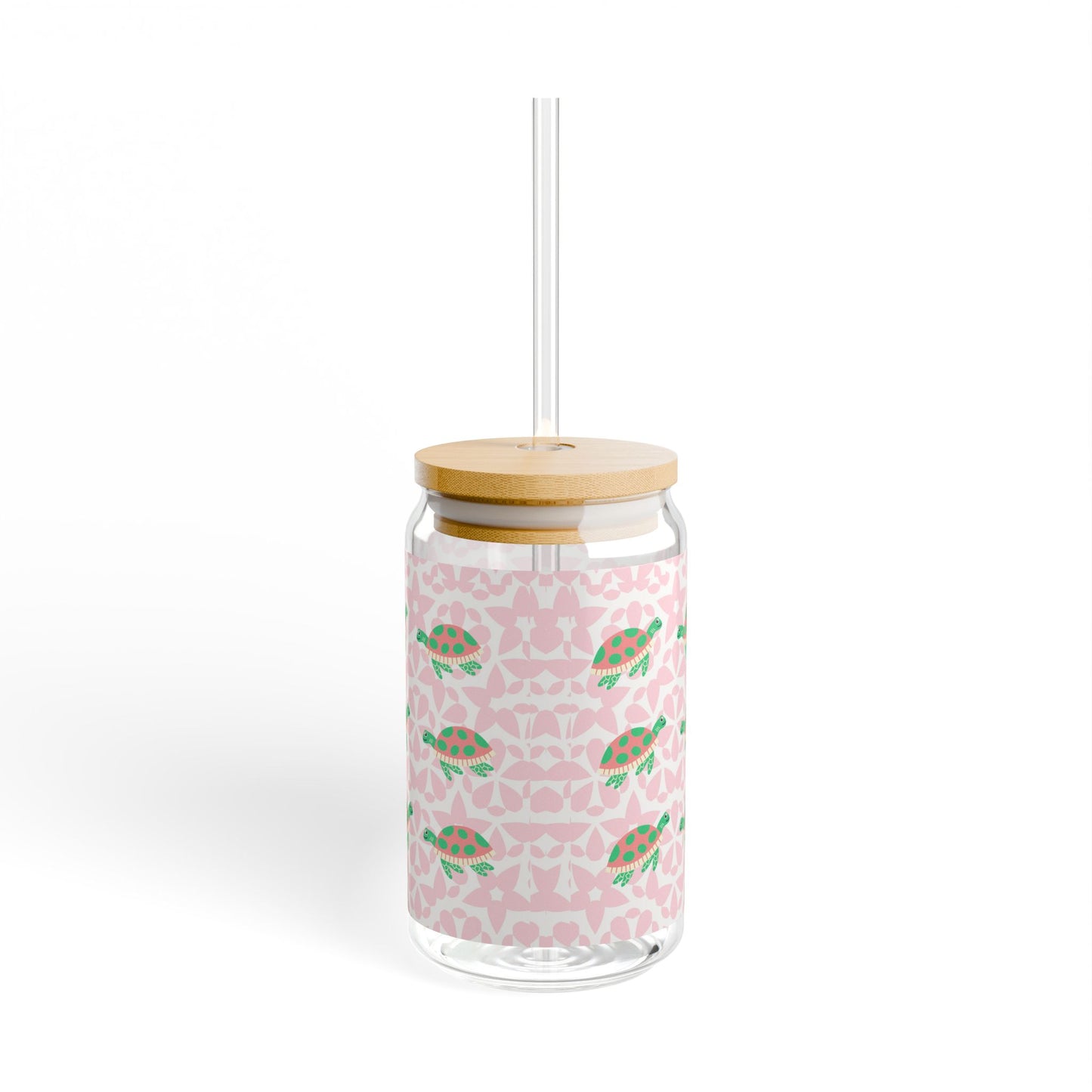 Delta Zeta Charming 16oz Sipper Glass with Eco-Friendly Bamboo Lid, Perfect for Smoothies, Juices, Parties, Summer Gatherings, Gifts