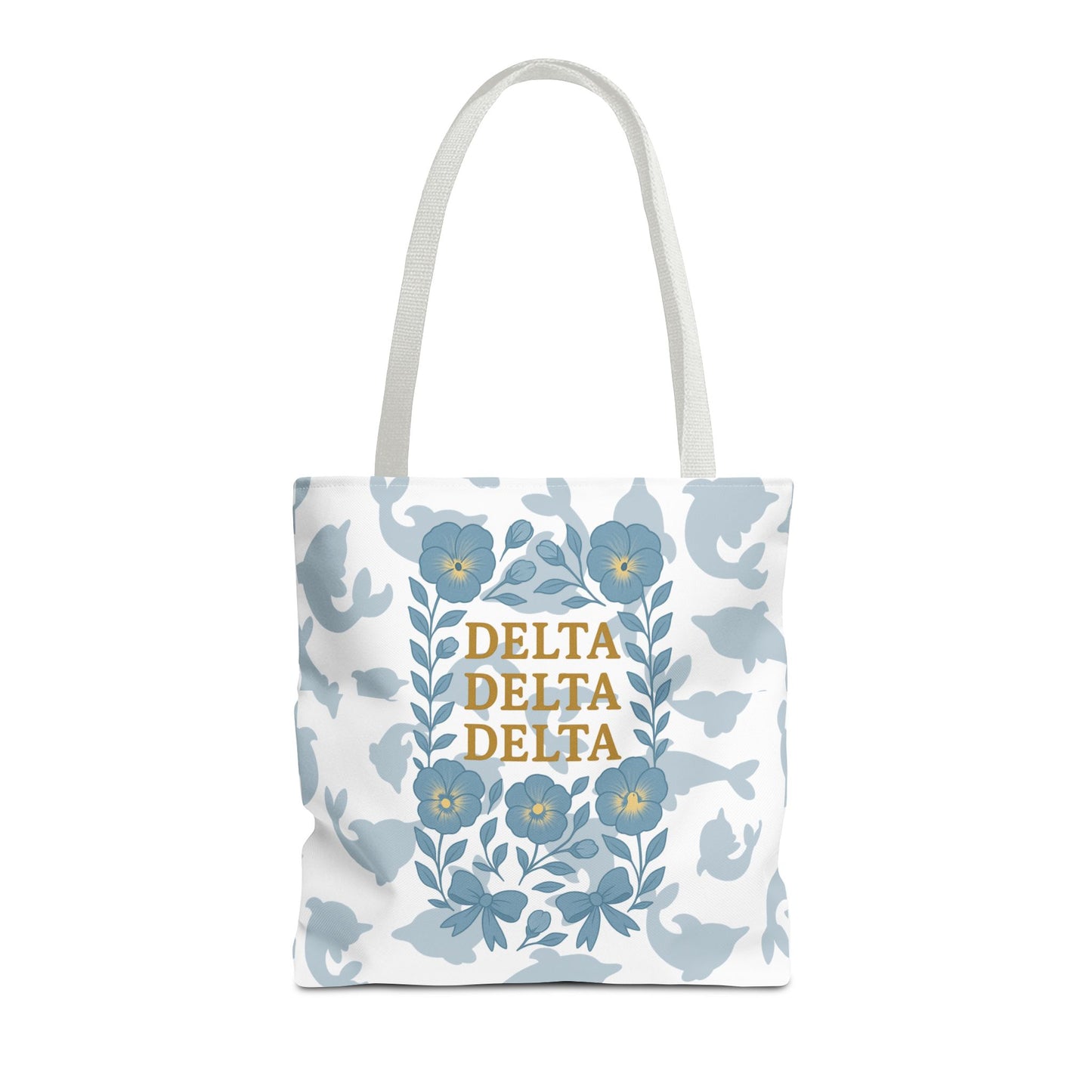 Delta Delta Delta Floral Tote Bag | Sorority Gift | Reusable Shopping Bag | Summer Accessory | Eco-Friendly Bag | Stylish Storage