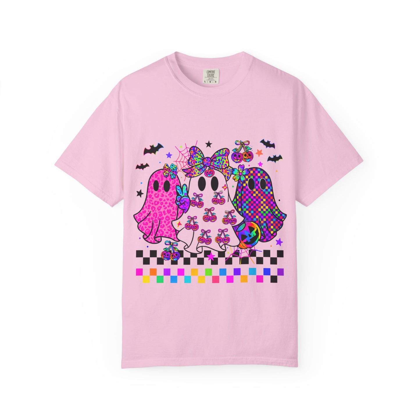 Colorful Ghost-Themed Unisex T-Shirt, Spooky Tee, Halloween Apparel, Festival Shirt, Gift for Ghost Lovers, Fun Casual Wear