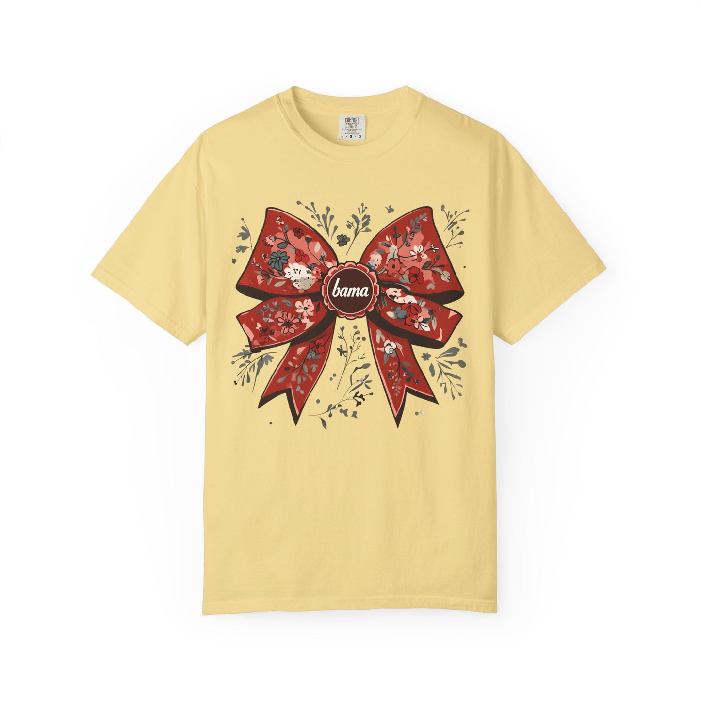 Floral Bow T-shirt - Comfort Colors - Coquette Bama Bow - Alabama Fan