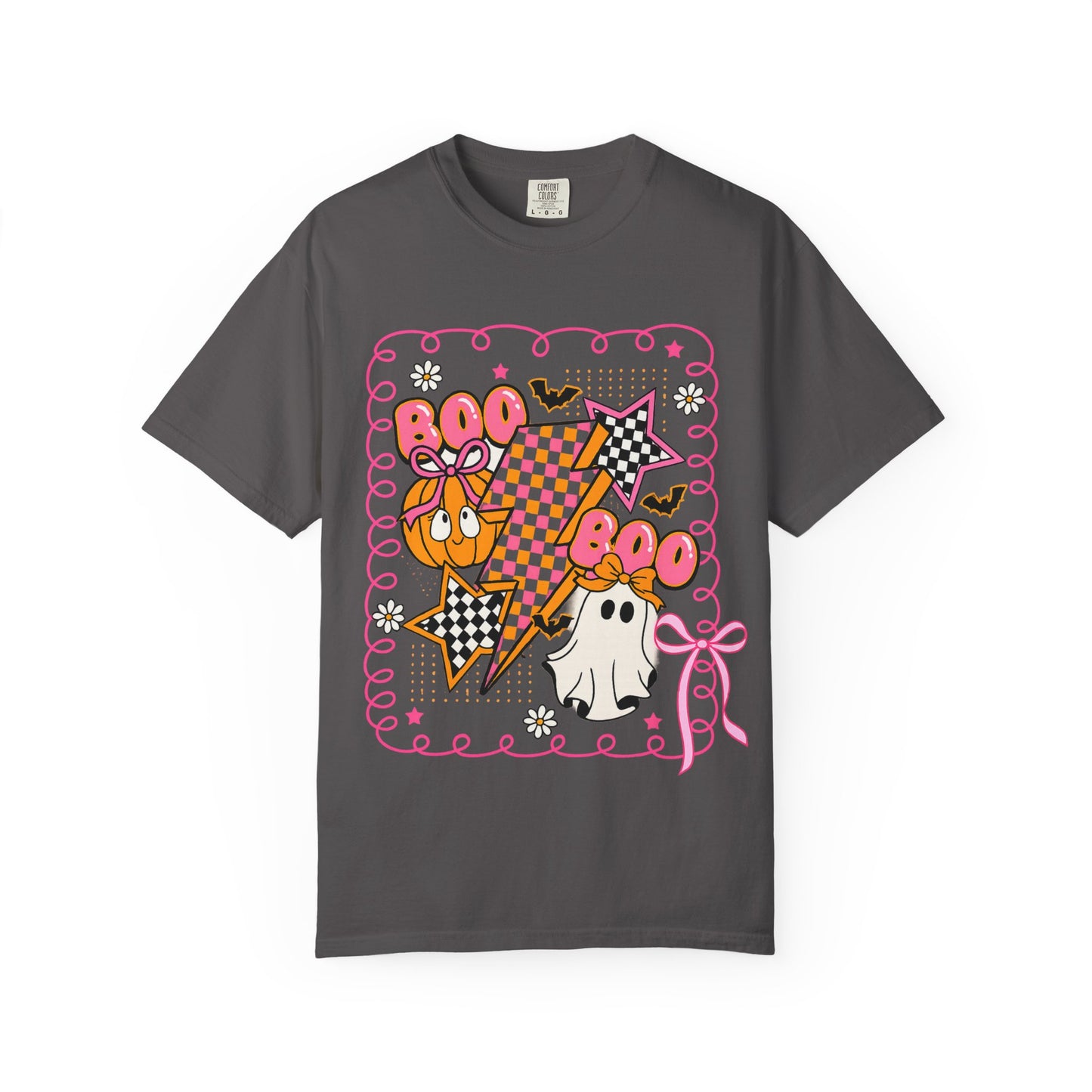 Retro Design Orange & Pink Unisex Halloween T-Shirt