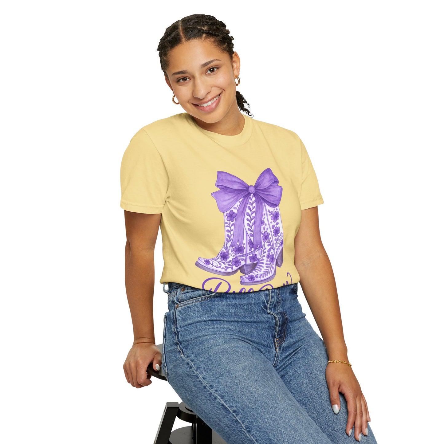 Purple Cowboy Boots T-Shirt | Western Style Tee, Festival Wear, Country Music Shirt, Gift for Horse Lovers, Casual Chic