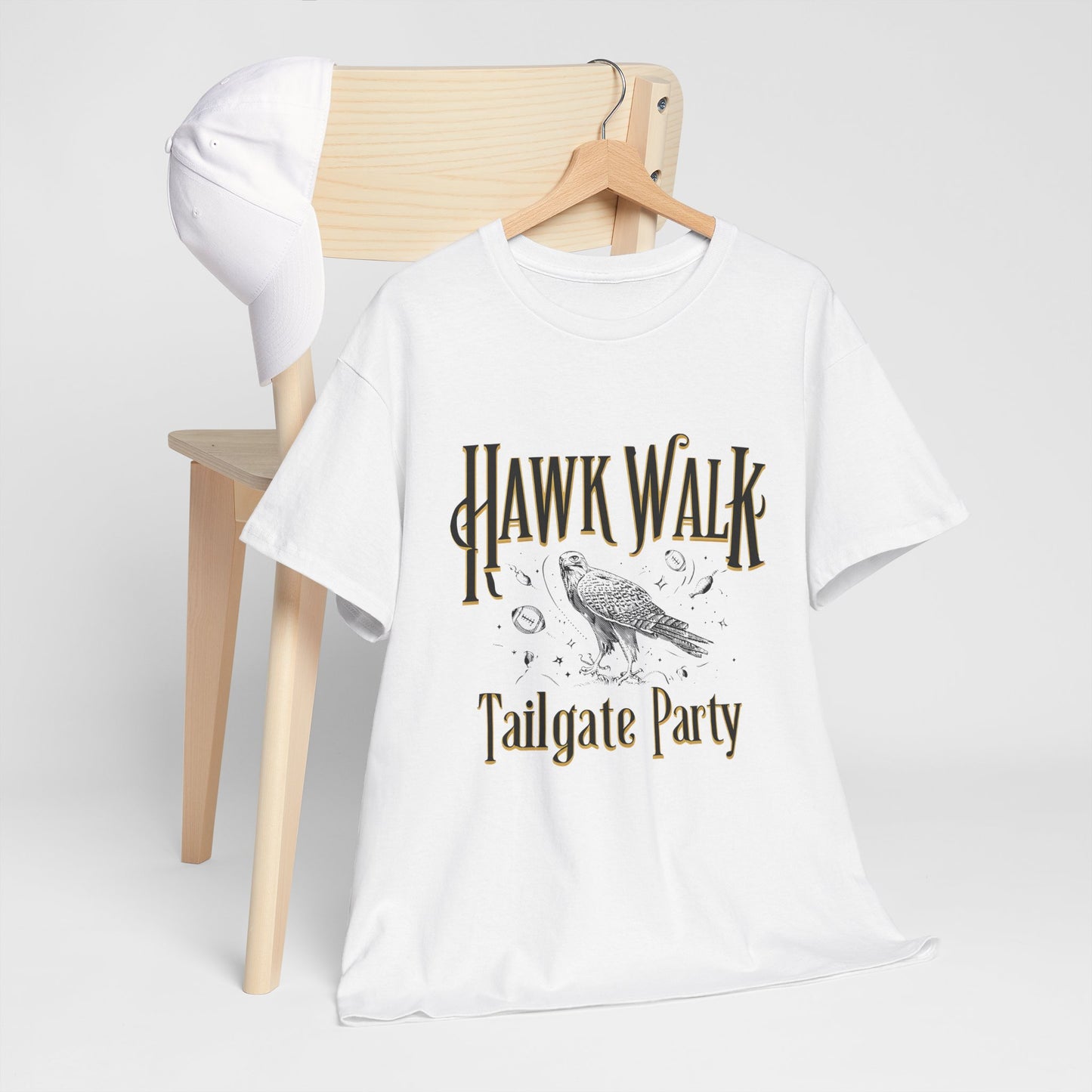 Hawk Walk Tailgate Tee, Unisex Cotton Shirt, Outdoor Event T-Shirt, Festival Wear, Bird Lover Gift, Sports Gathering Apparel