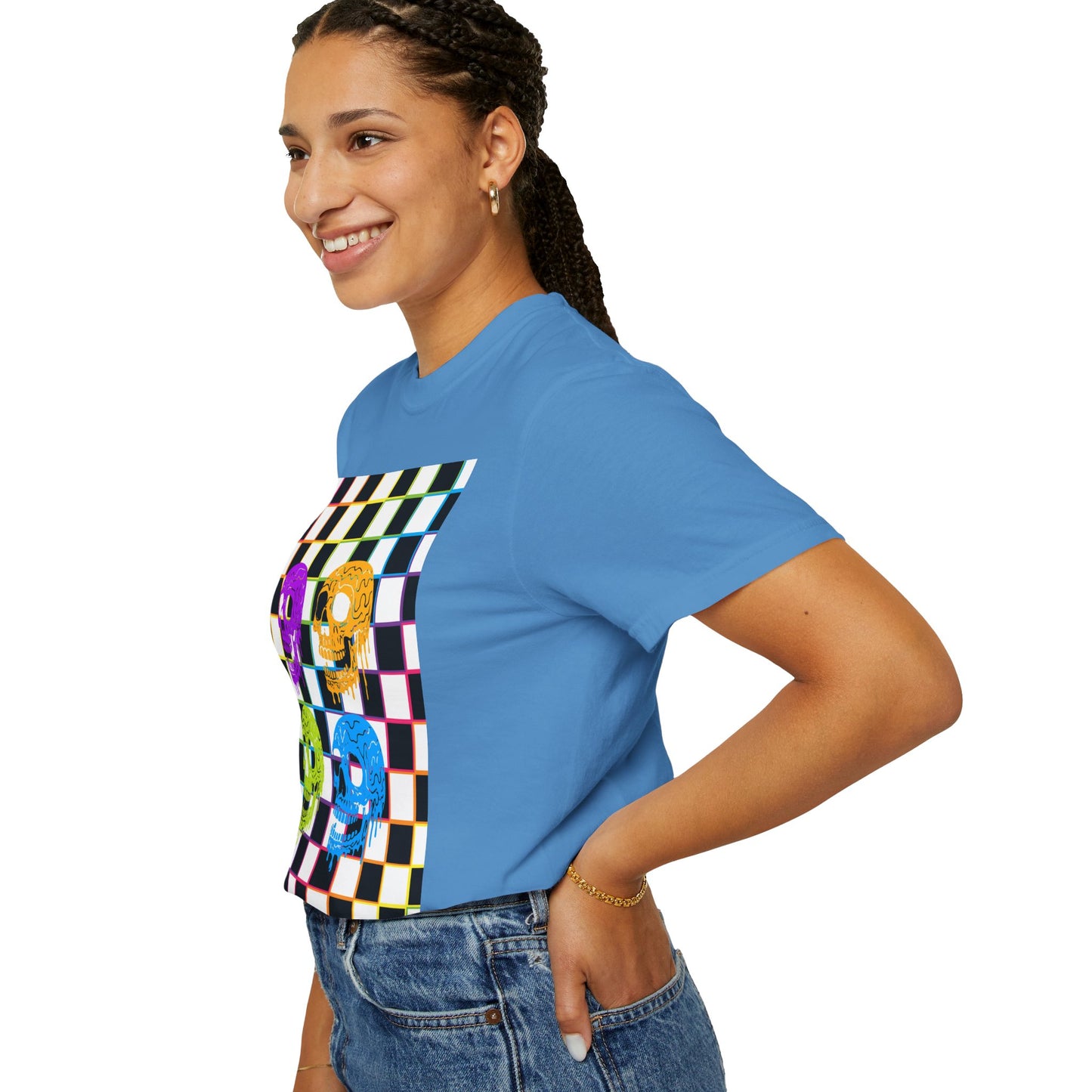 Vibrant Skull Graphic T-Shirt, Unisex Tee, Halloween Outfit, Alternative Fashion, Festival Wear, Casual Street Style