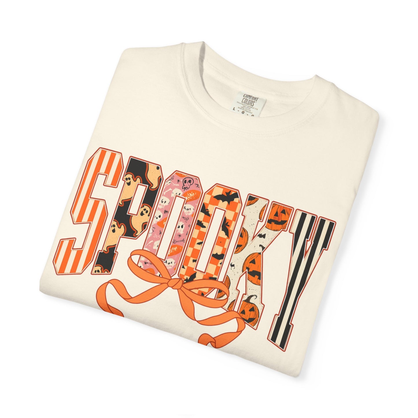 SPOOKY Bow Unisex Garment-Dyed T-shirt