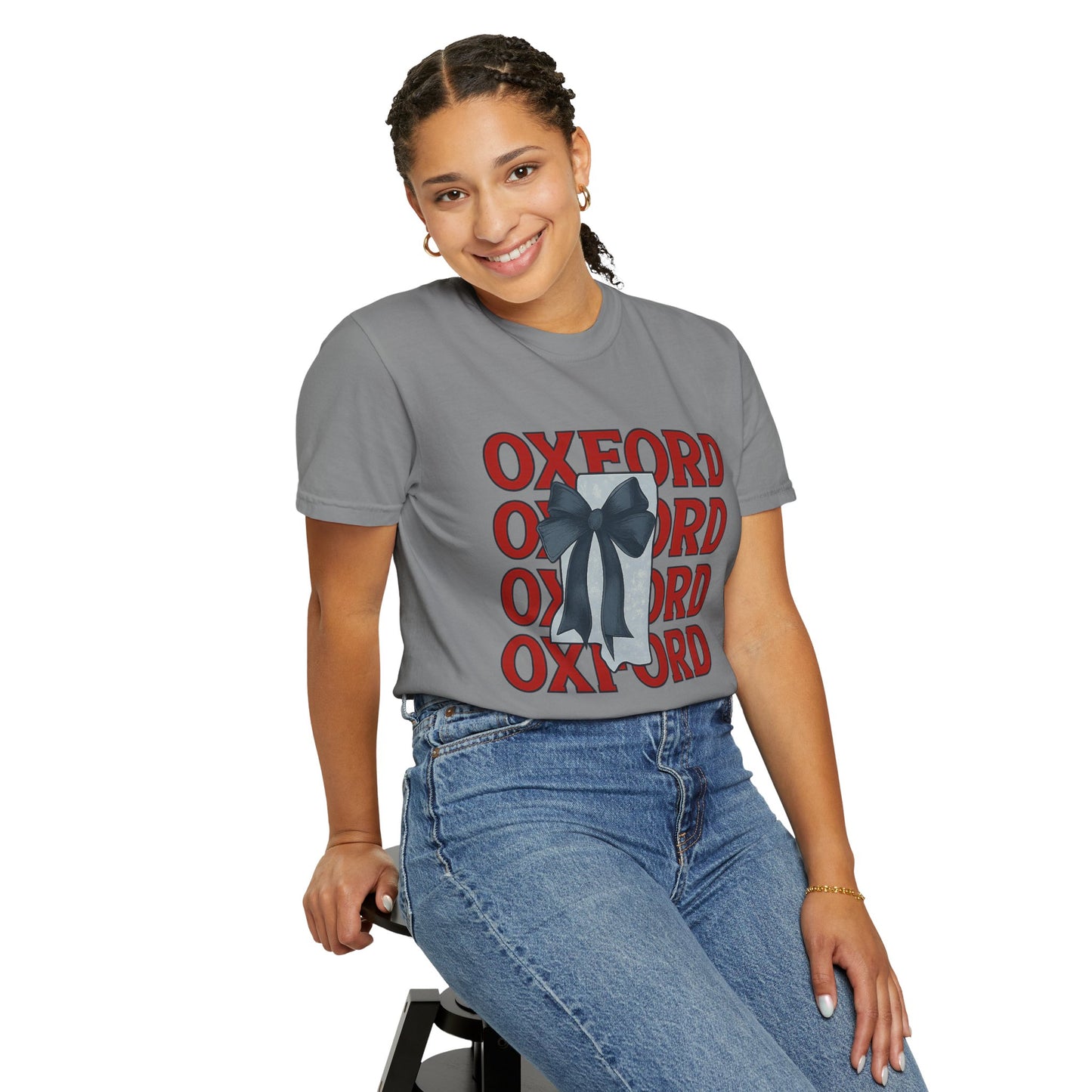 Oxford Bow Graphic Tee, Casual Unisex T-shirt, Gift for Students, College Apparel, Trendy Fashion Top, Birthday Gift