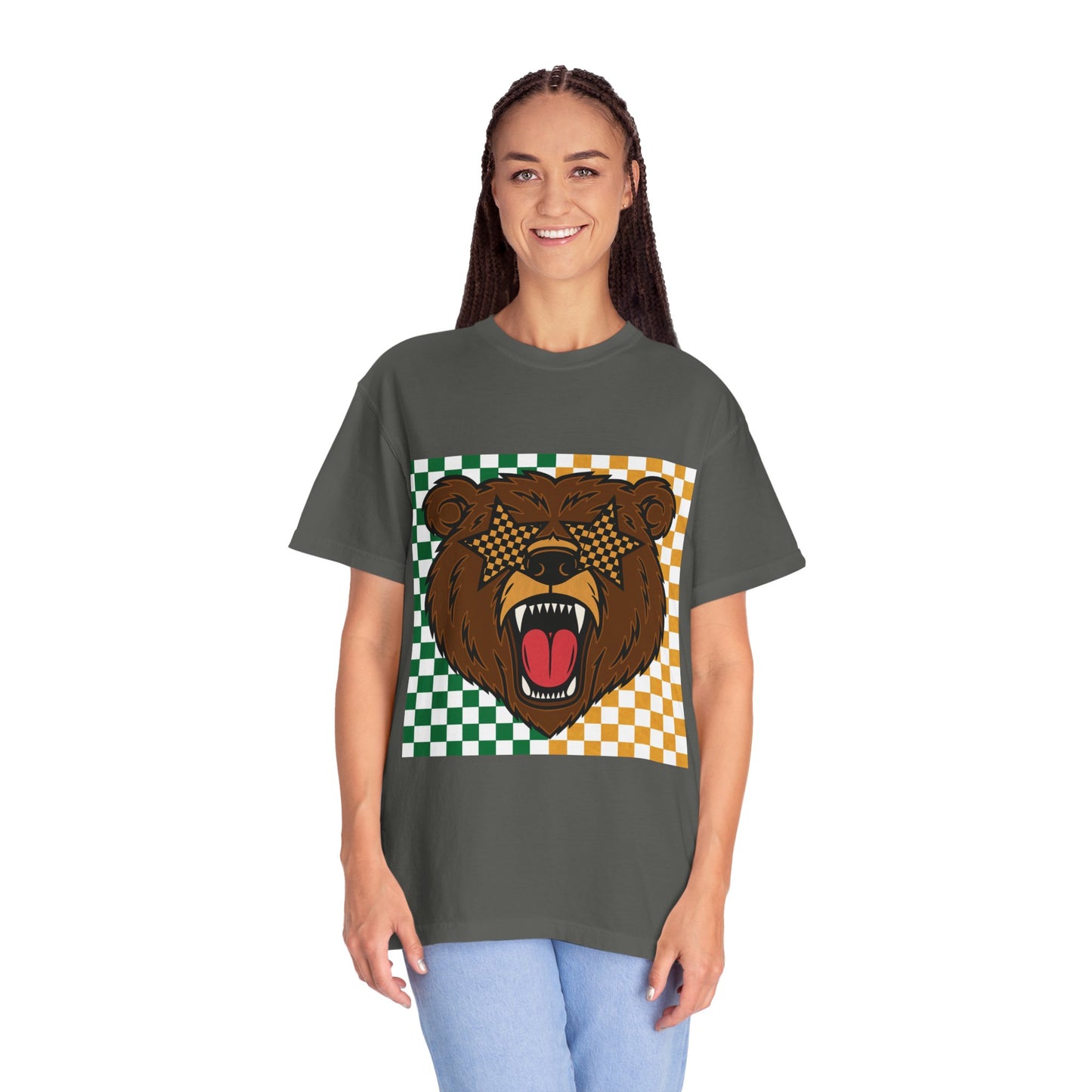 Checkered BU Bear Unisex T-shirt