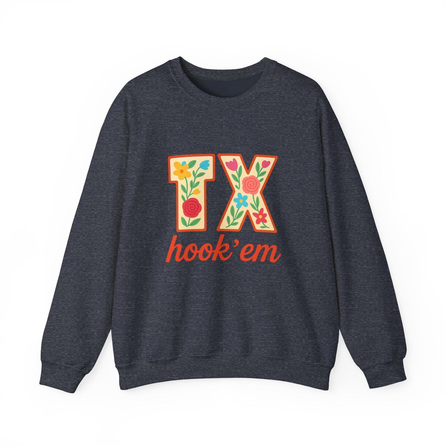 TX Hook'em Unisex Crewneck Sweatshirt | Cozy Texas Pride Apparel, Perfect for Game Day, Casual Outfits, Gifting