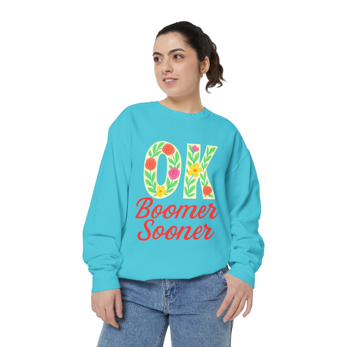 Colorful OK Boomer Sooner Unisex Sweatshirt, Casual Wear, College Apparel, Gift for Fans, Cozy Layering