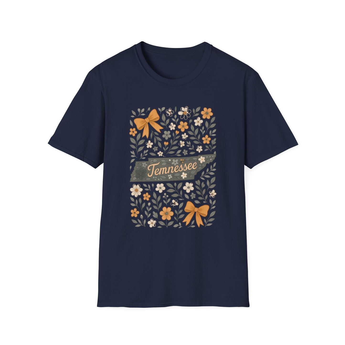 Tennessee Floral T-Shirt, Casual Wear, Gift for Her, Souvenir, Nature Lover Apparel, Spring Outfit