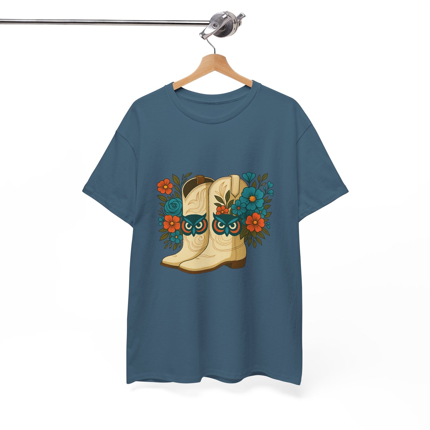 Floral Cowboy Boots Tee, Perfect for Country Music Lovers, Western Style Gift, Casual Outfit, Boho Fashion, Farmhouse Decor