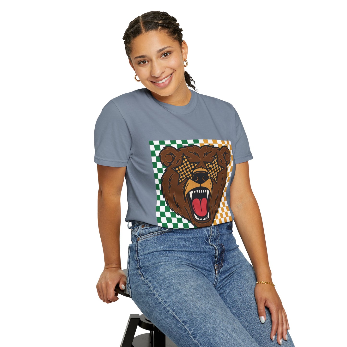 Checkered BU Bear Unisex T-shirt