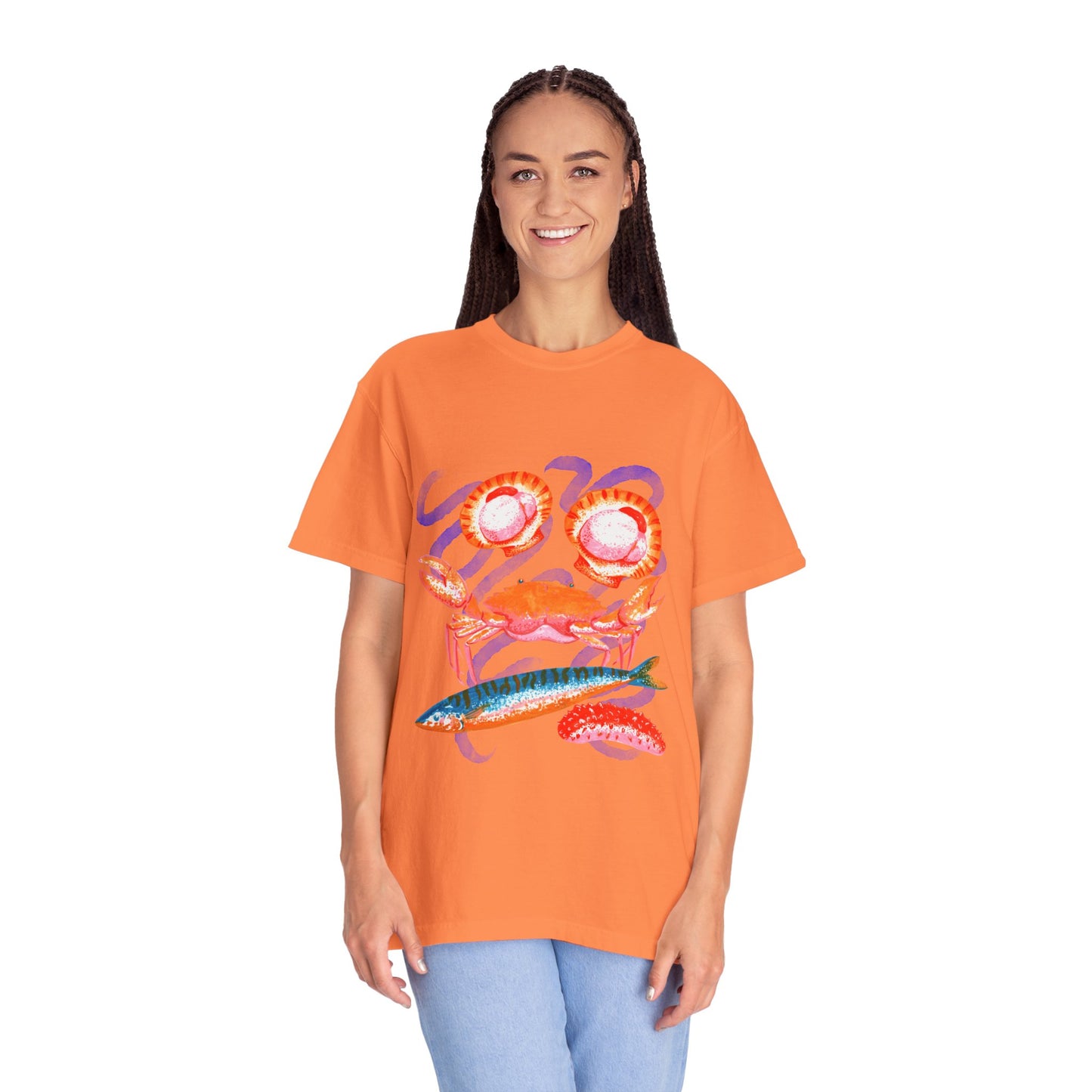 Retro Seafood Graphic T-Shirt - Fresh Catch Comfort Colors Tee