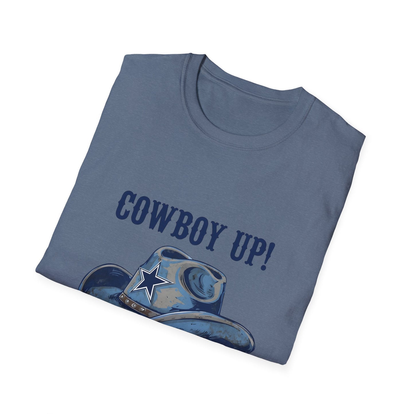 Cowboy Up! Unisex Softstyle T-Shirt - Casual Western Tee for Rodeos, Country Events, Fun Graphic Shirt, Everyday Wear