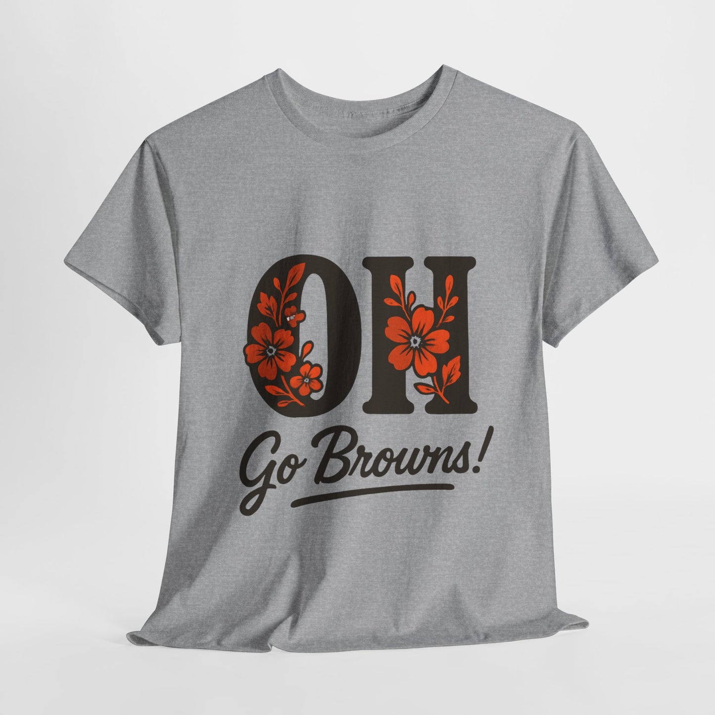 OH Go Browns Floral Unisex Tee, Fan Apparel, Game Day Shirt, Casual Wear, Gift for Sports Lovers