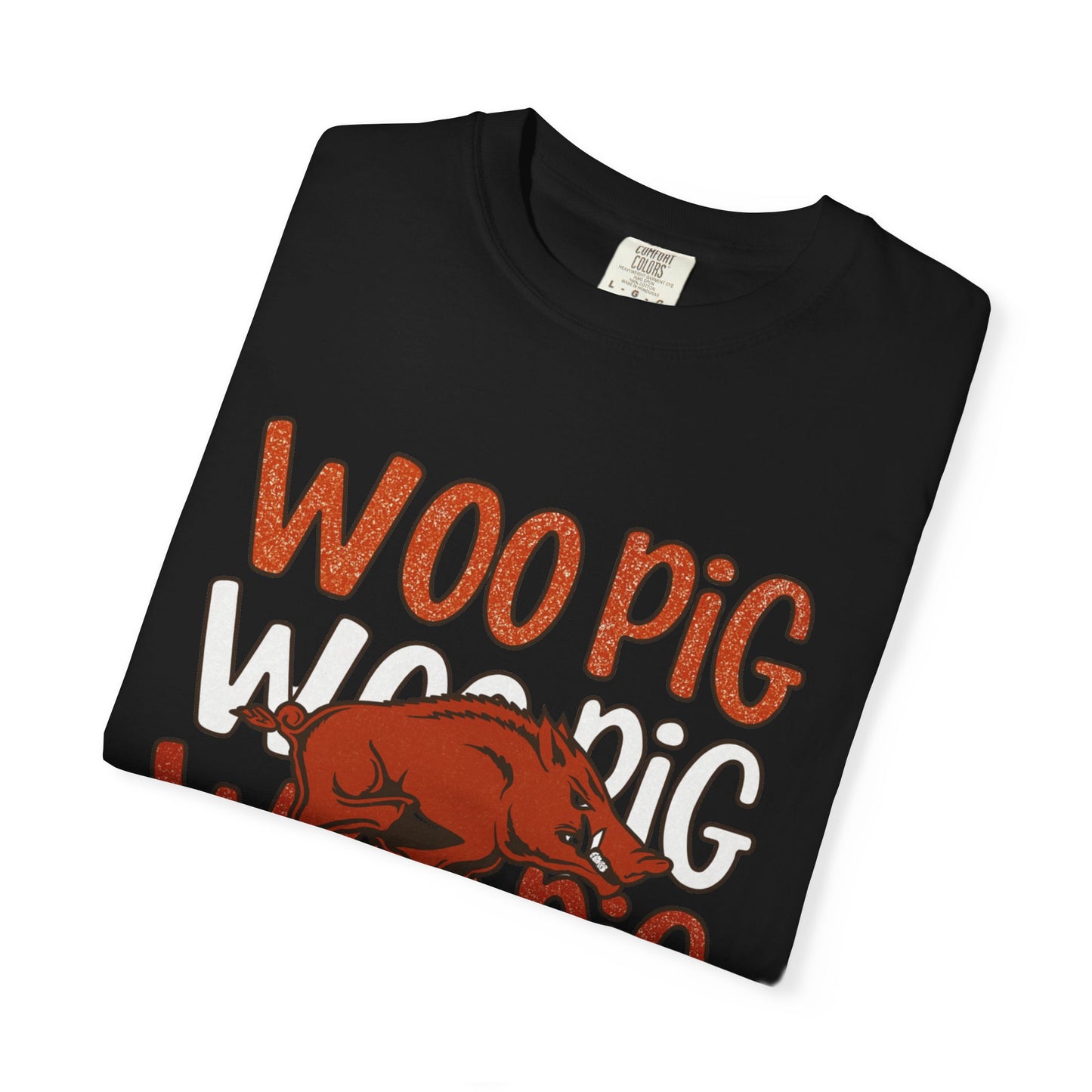 Woo Pig Garment-Dyed T-Shirt, Unisex Tee, Arkansas Pride Shirt, Casual Everyday Wear, College Game Day Tee, Fun Graphic Tee