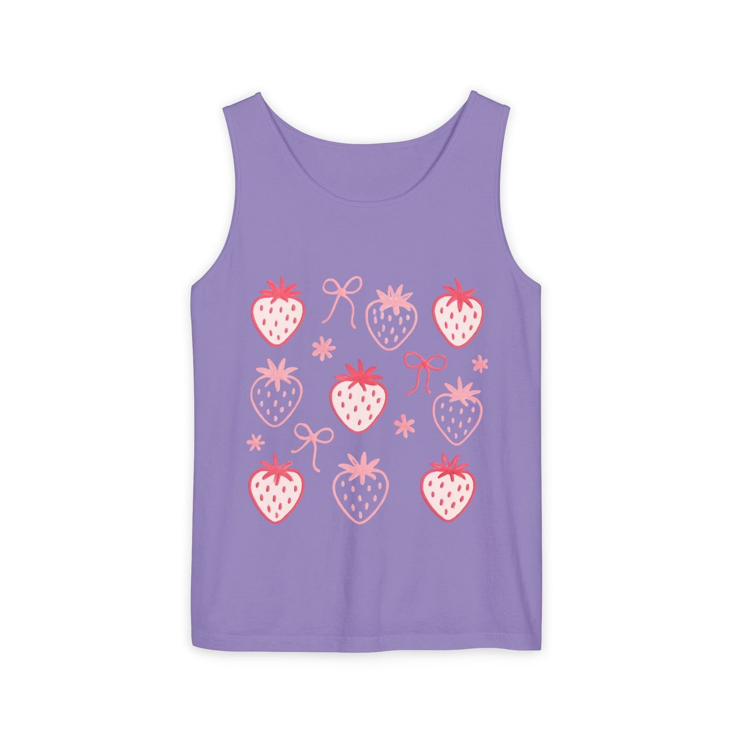 Strawberry Print Tank Top - Summer Vibes Beachwear