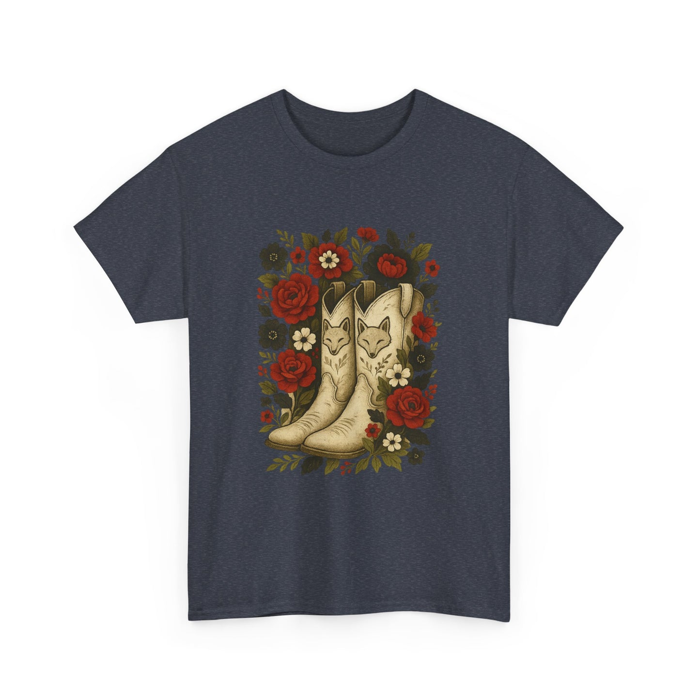 AR State Red Wolves Vintage Floral Cowboy Boots Tee