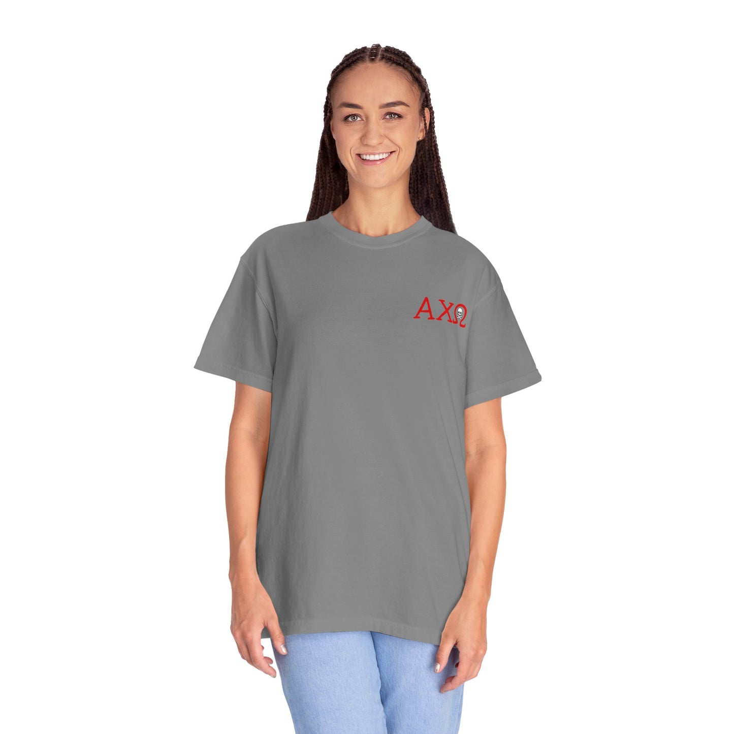 Alpha Chi Omega Garment-Dyed T-shirt, Unisex College Apparel, Sorority Shirt, Graduation Gift, Vintage Style Tee