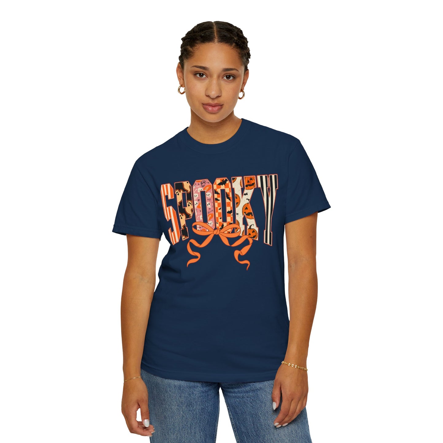 SPOOKY Bow Unisex Garment-Dyed T-shirt