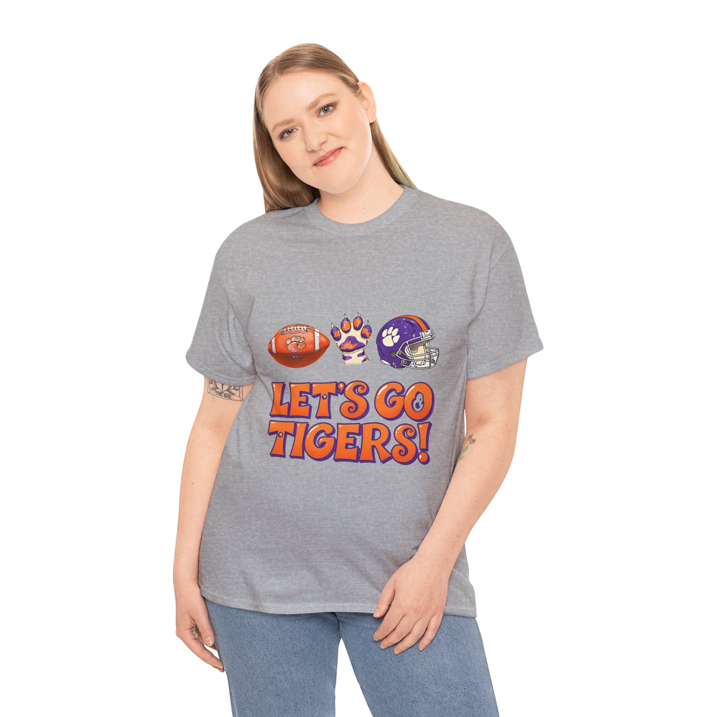 Unisex Heavy Cotton Tee - Let's Go Tigers! Sports Fan Tee, Game Day Shirt, Tailgate Apparel, Team Pride Top, College Football Gear