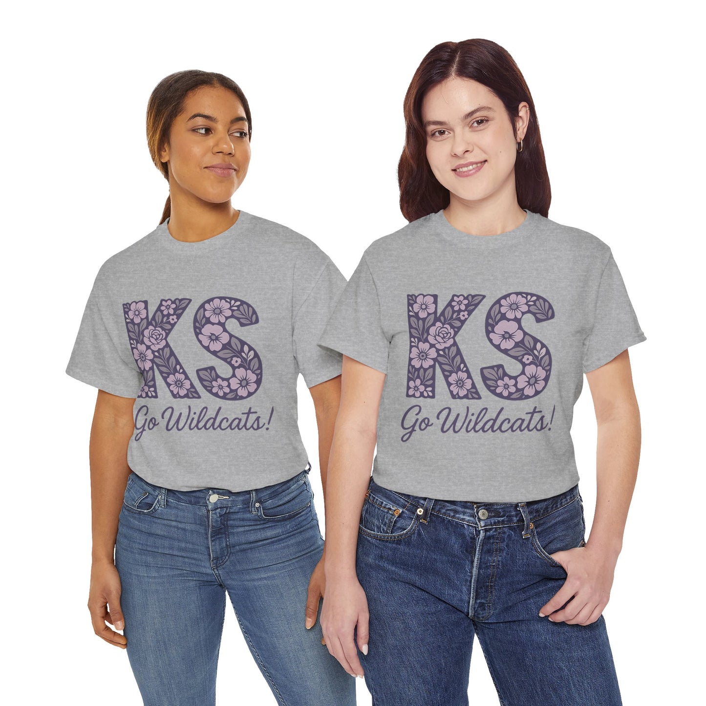 KS Floral Team Spirit Tee: Celebrate Kansas State Wildcats in Style, Perfect for Sports Events, Gifts, & Casual Wear