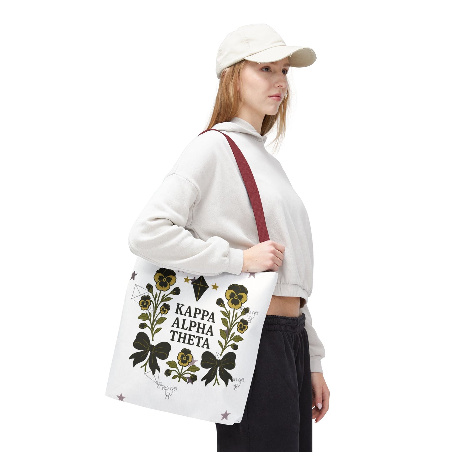 Floral Sorority Tote Bag | Kappa Alpha Theta, Eco-Friendly Bag, Gift for Sisters, College Accessory, Summer Outing Bag