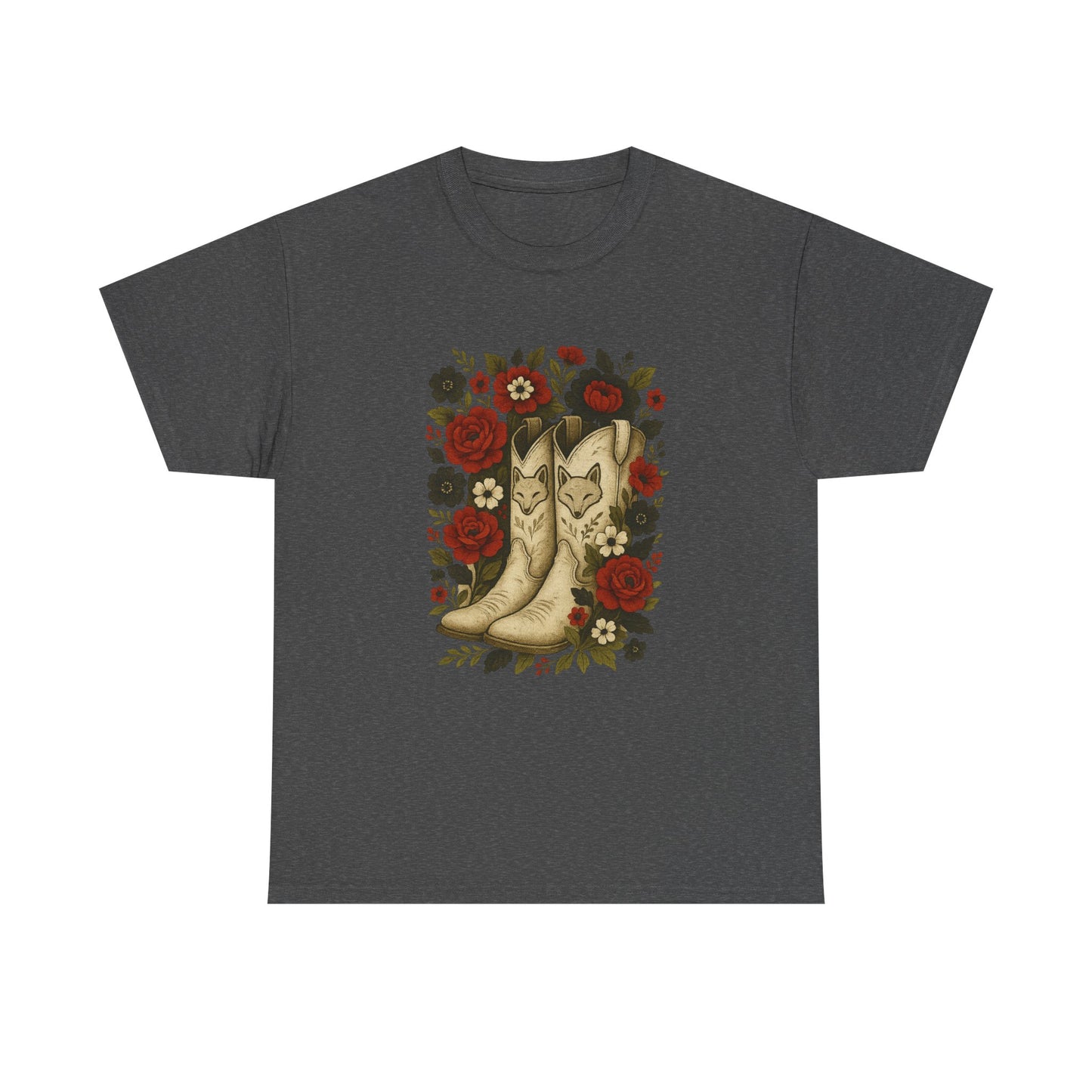 AR State Red Wolves Vintage Floral Cowboy Boots Tee