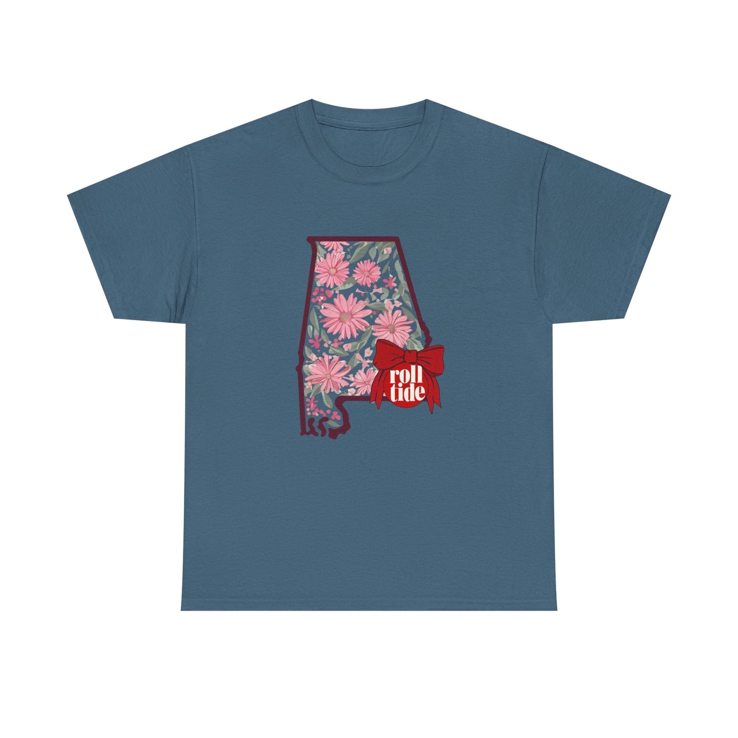Floral Alabama Tee - Roll Tide Unisex Heavy Cotton T-Shirt, Casual Wear, Game Day Outfit, College Apparel, Southern Pride