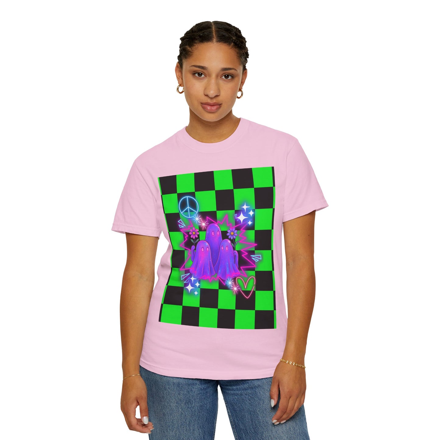Vibrant Ghost Graphic Tee, Unisex T-shirt, Retro Vibe Shirt, Perfect for Halloween, Party Wear, Casual Style, Unique Gift