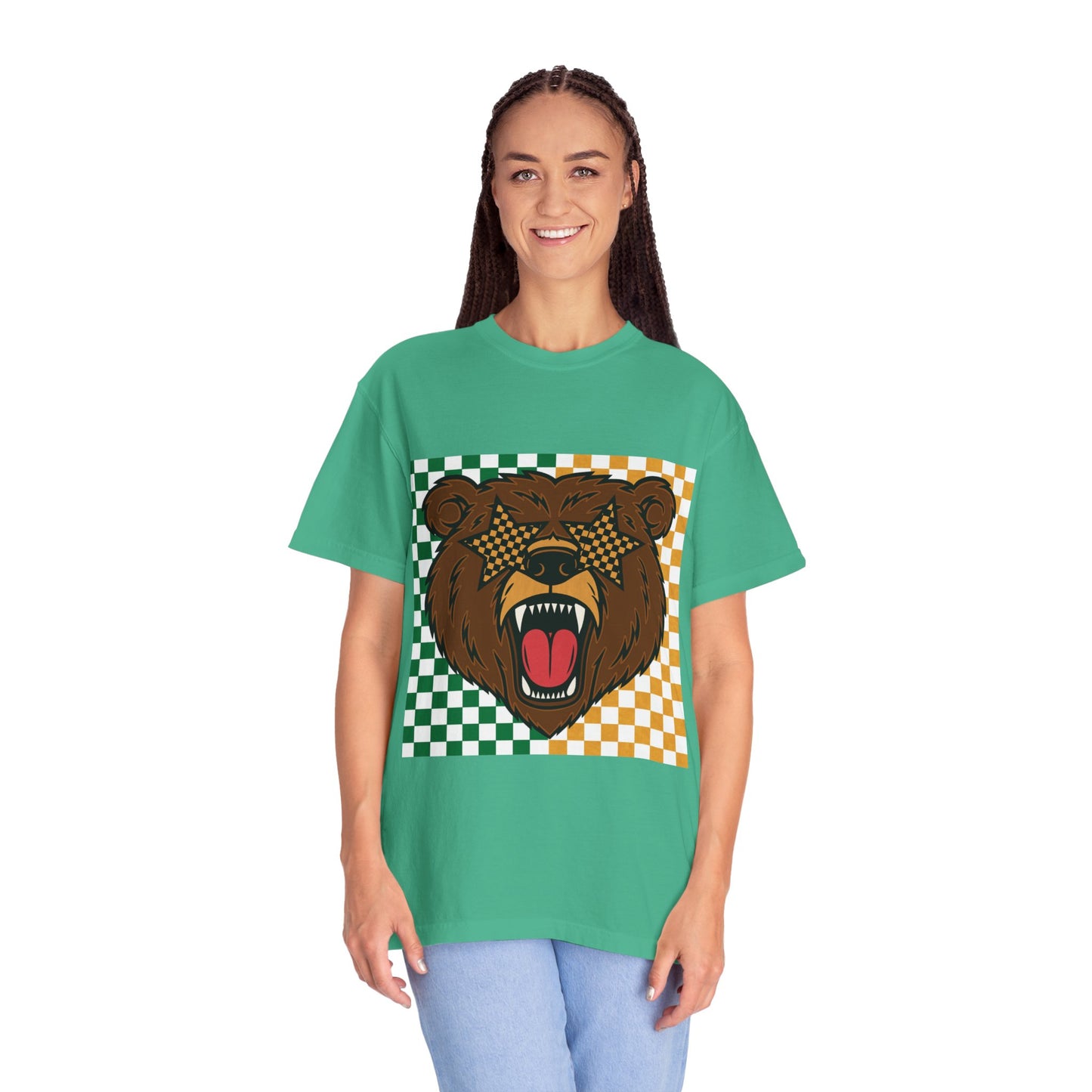 Checkered BU Bear Unisex T-shirt