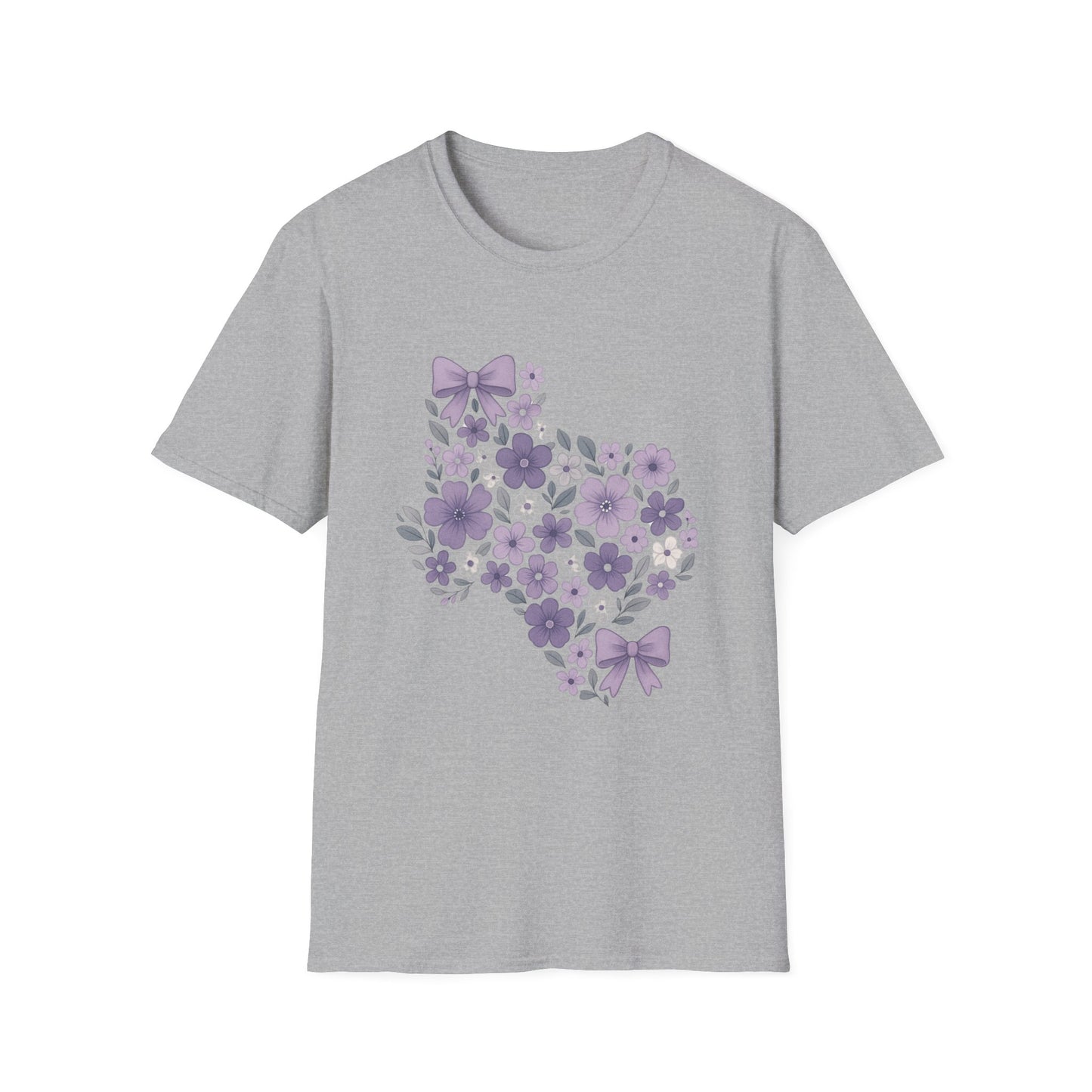 Texas Floral T-Shirt, Casual Summer Top, Gift for Her, Boho Style Tee, Spring Fashion, State Pride Shirt, Soft and Comfy Wear