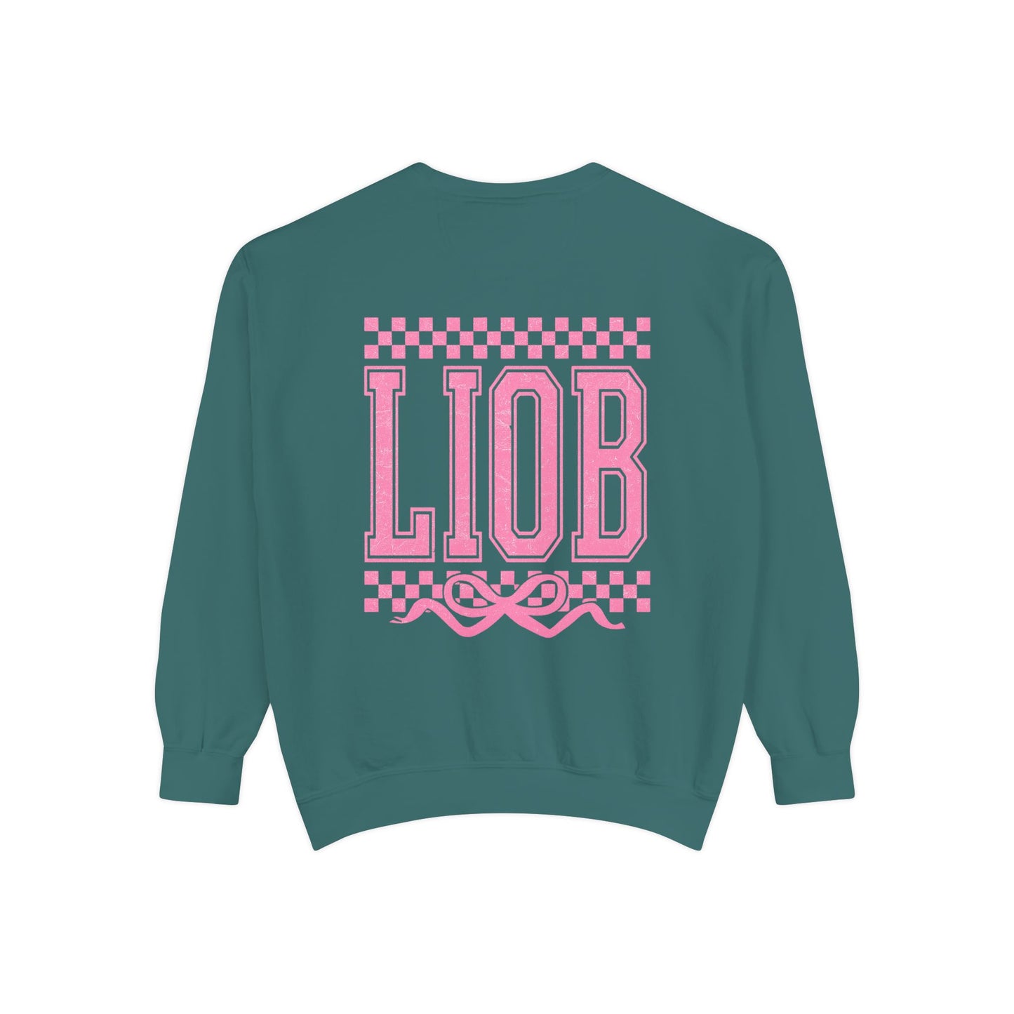 Cozy Garment-Dyed Sweatshirt with 'LIOB' Design | Casual Wear, Gift for Friends, Birthday, Celebrations, Loungewear