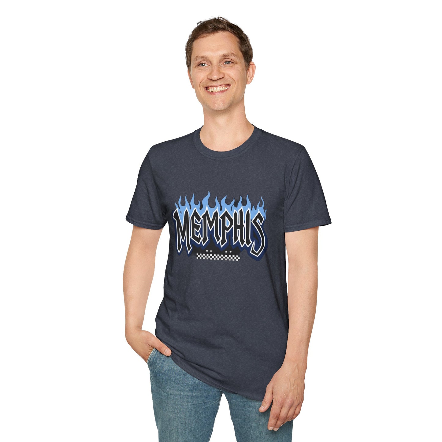 Memphis Flame Graphic T-Shirt, Unisex Tee, Casual Wear, Gift for Music Lovers, Summer Fashion, Graphic Design Shirt