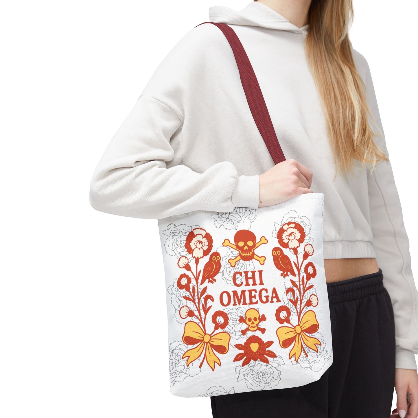 Chi Omega Floral Tote Bag