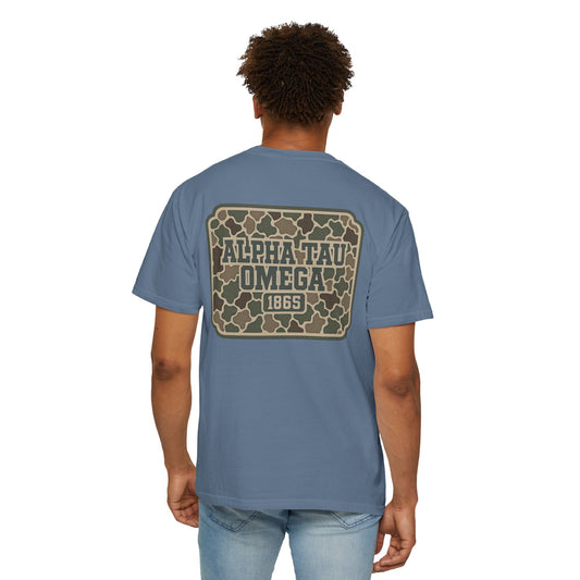 AlphaTauOmega Garment-Dyed T-shirt | Unisex Casual Tee for Fraternity Events, Gifts, College Life, Brotherhood, Greek Life