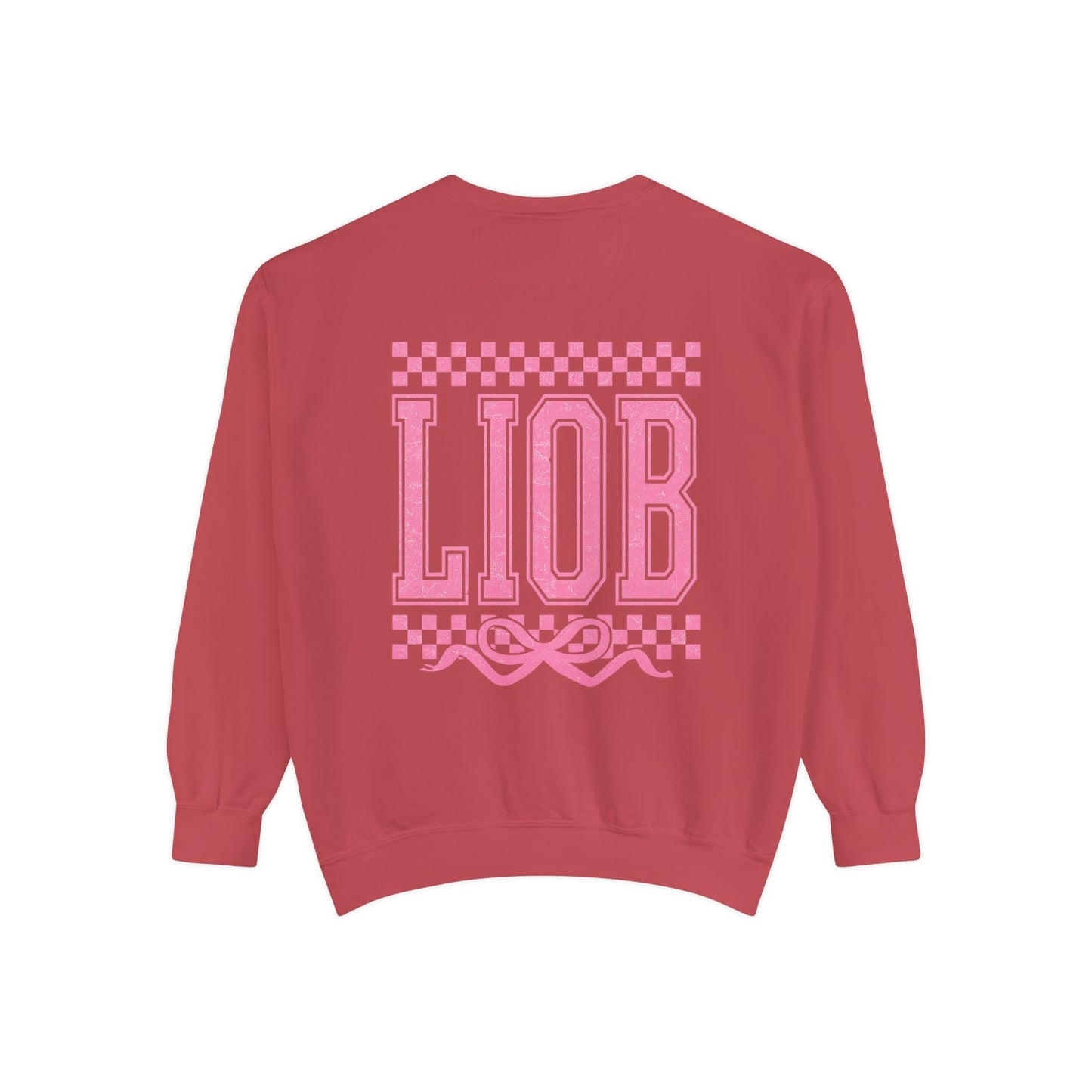 Cozy Garment-Dyed Sweatshirt with 'LIOB' Design | Casual Wear, Gift for Friends, Birthday, Celebrations, Loungewear