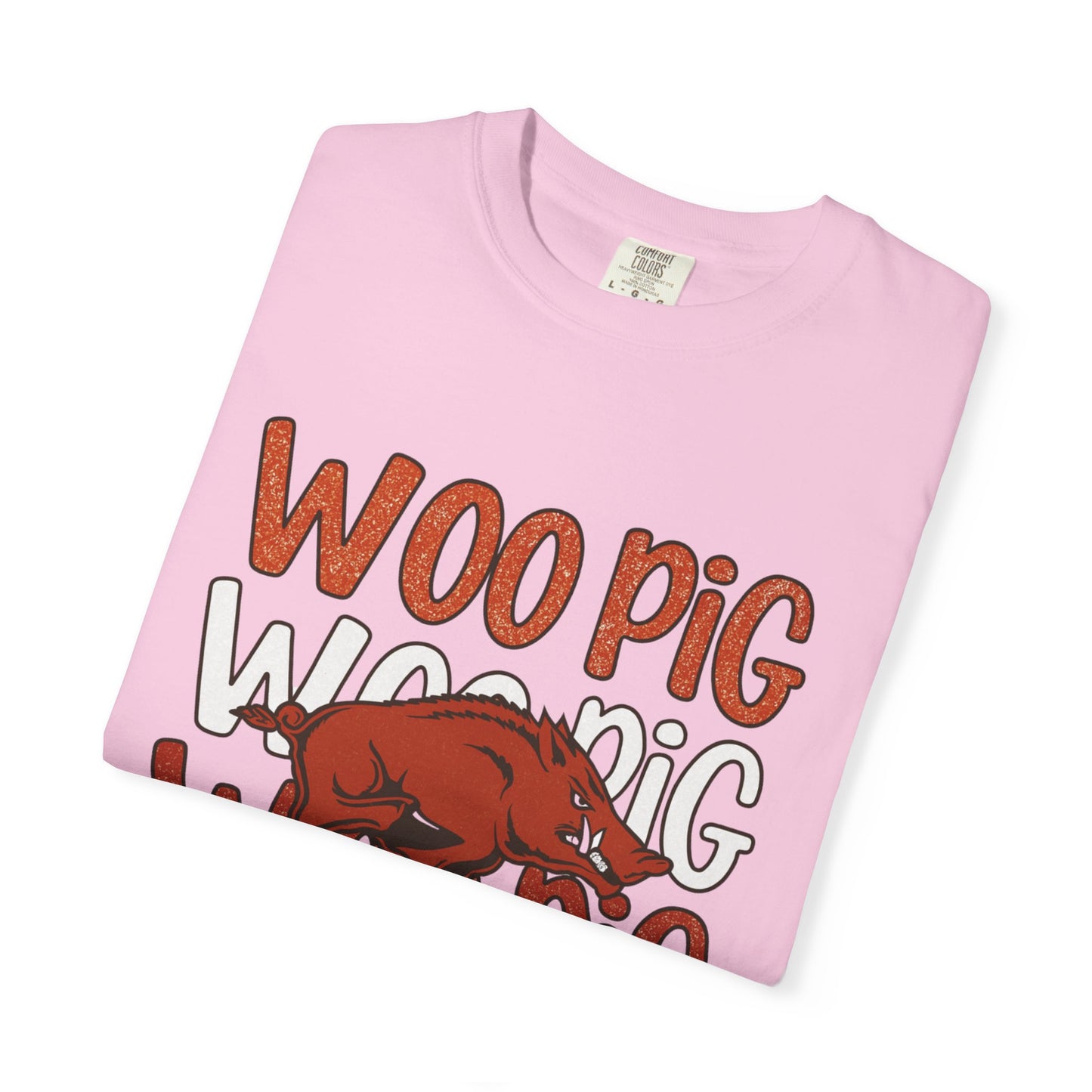 Woo Pig Garment-Dyed T-Shirt, Unisex Tee, Arkansas Pride Shirt, Casual Everyday Wear, College Game Day Tee, Fun Graphic Tee
