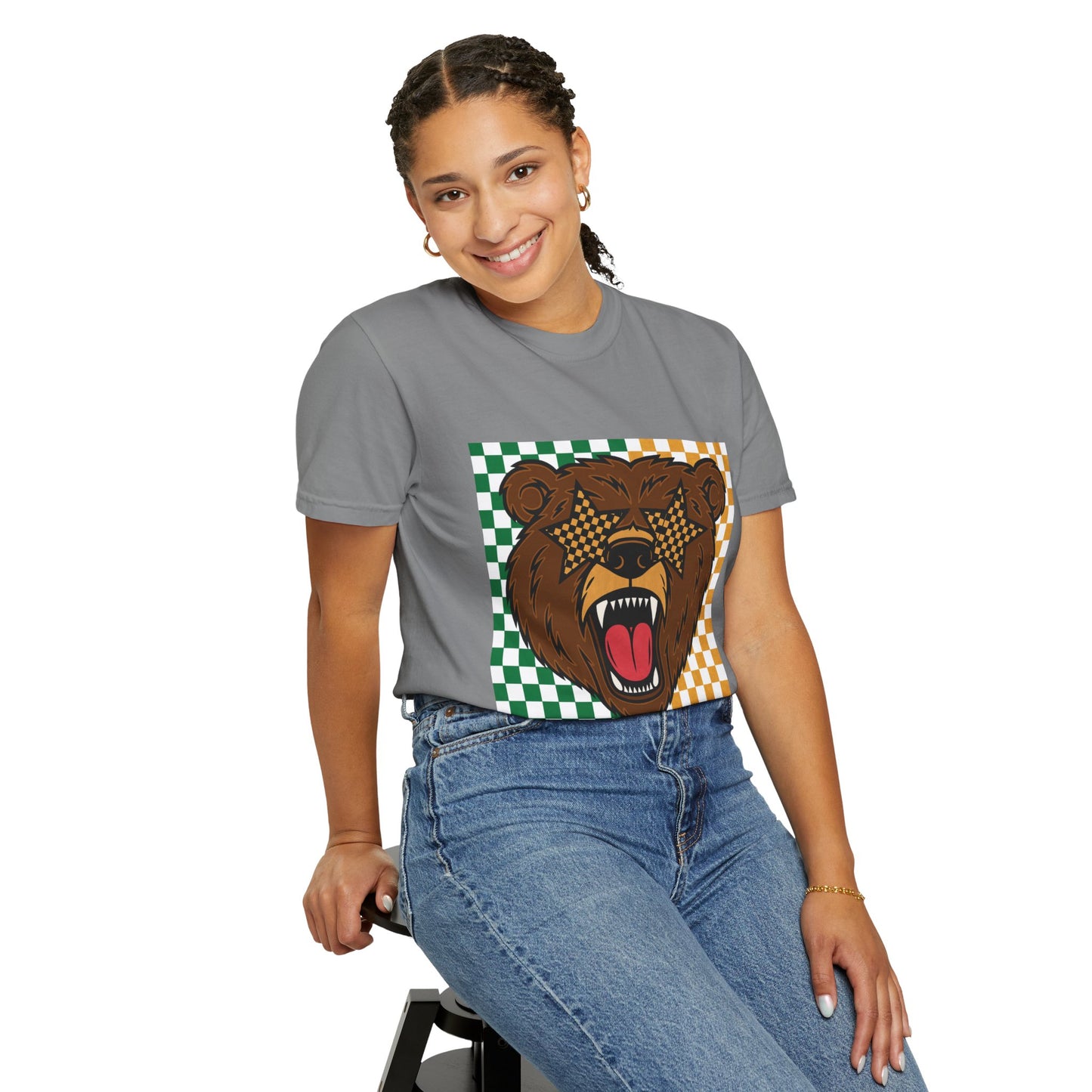 Checkered BU Bear Unisex T-shirt